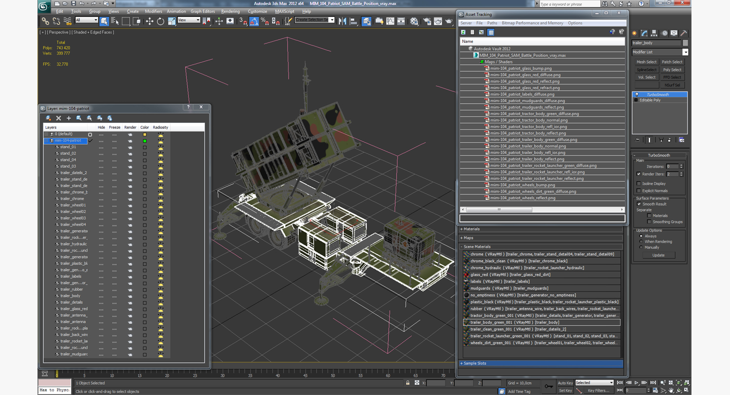 3D model MIM 104 Patriot SAM Battle Position