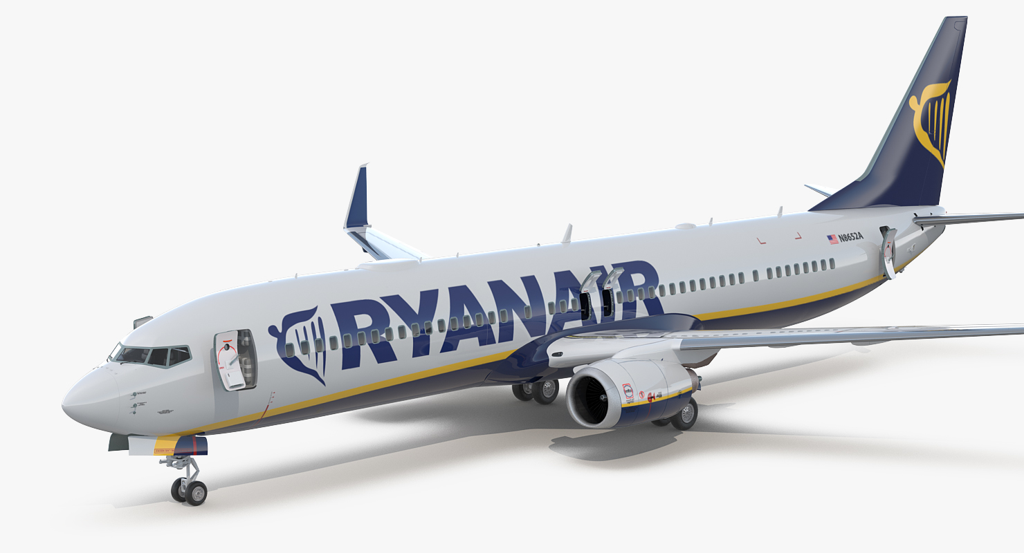 3D Boeing 737 900 with Interior and Cockpit Ryanair model