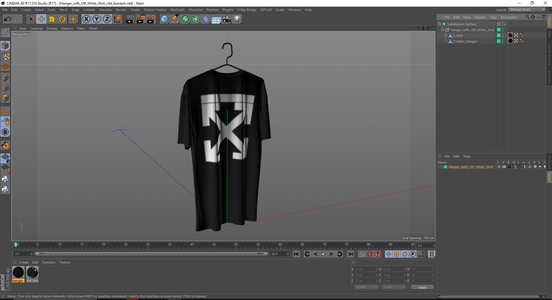 Hanger with Off White Shirt 3D