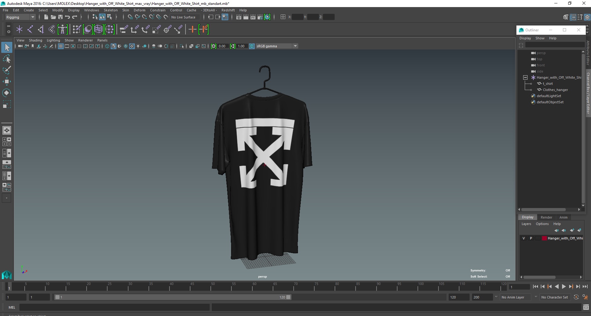 Hanger with Off White Shirt 3D