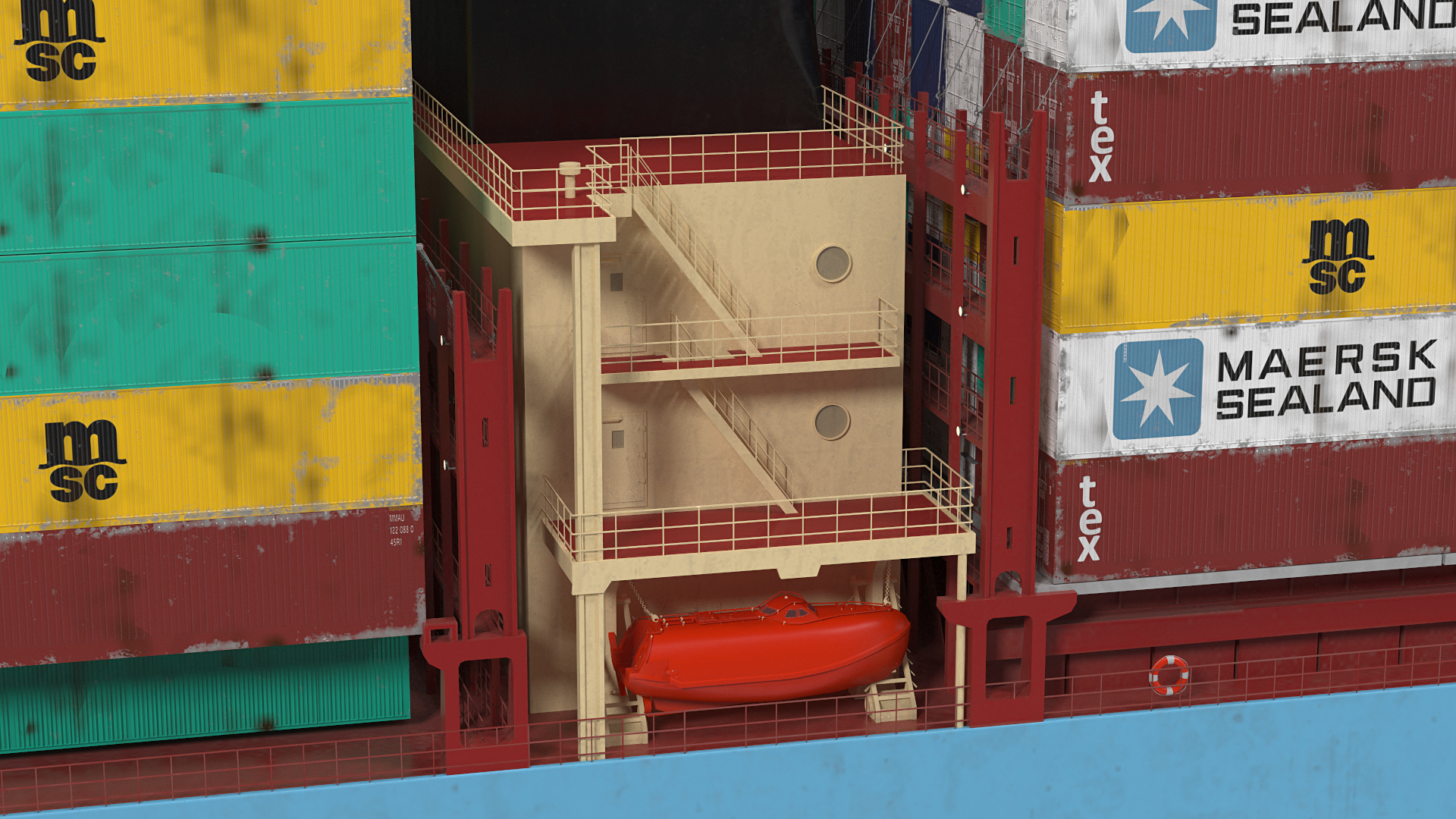 Loaded Maersk McKinney Container Ship 3D