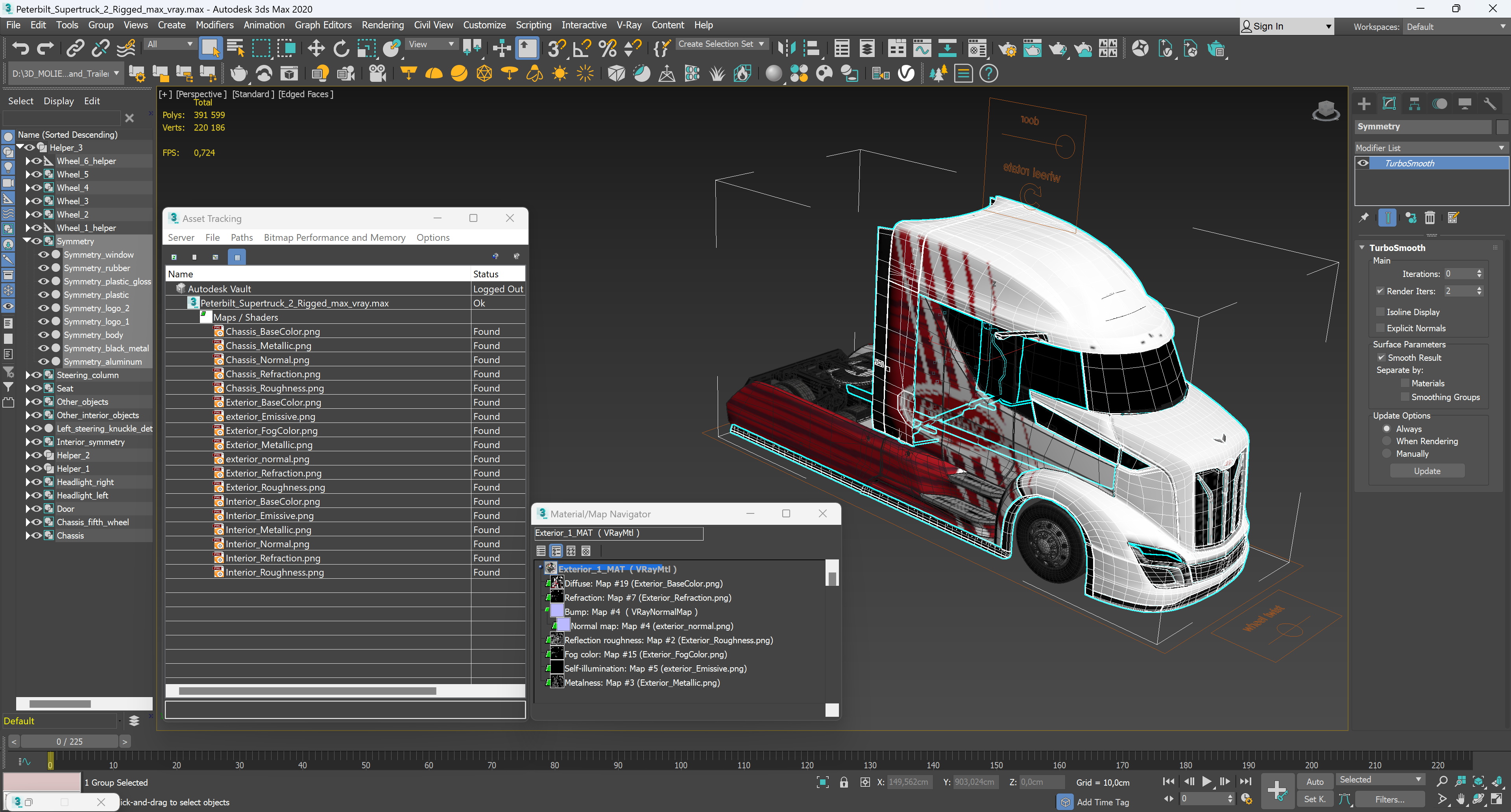 Peterbilt Supertruck 2 Rigged 3D model