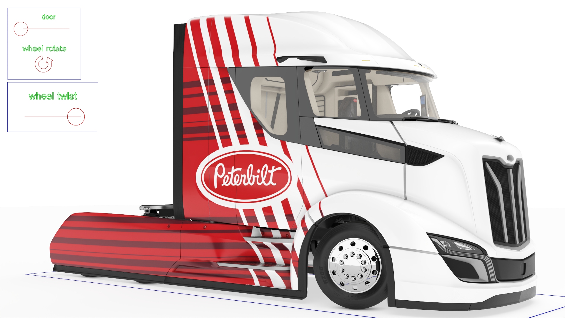 Peterbilt Supertruck 2 Rigged 3D model