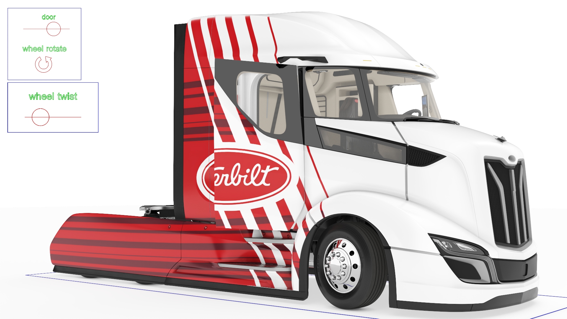 Peterbilt Supertruck 2 Rigged 3D model