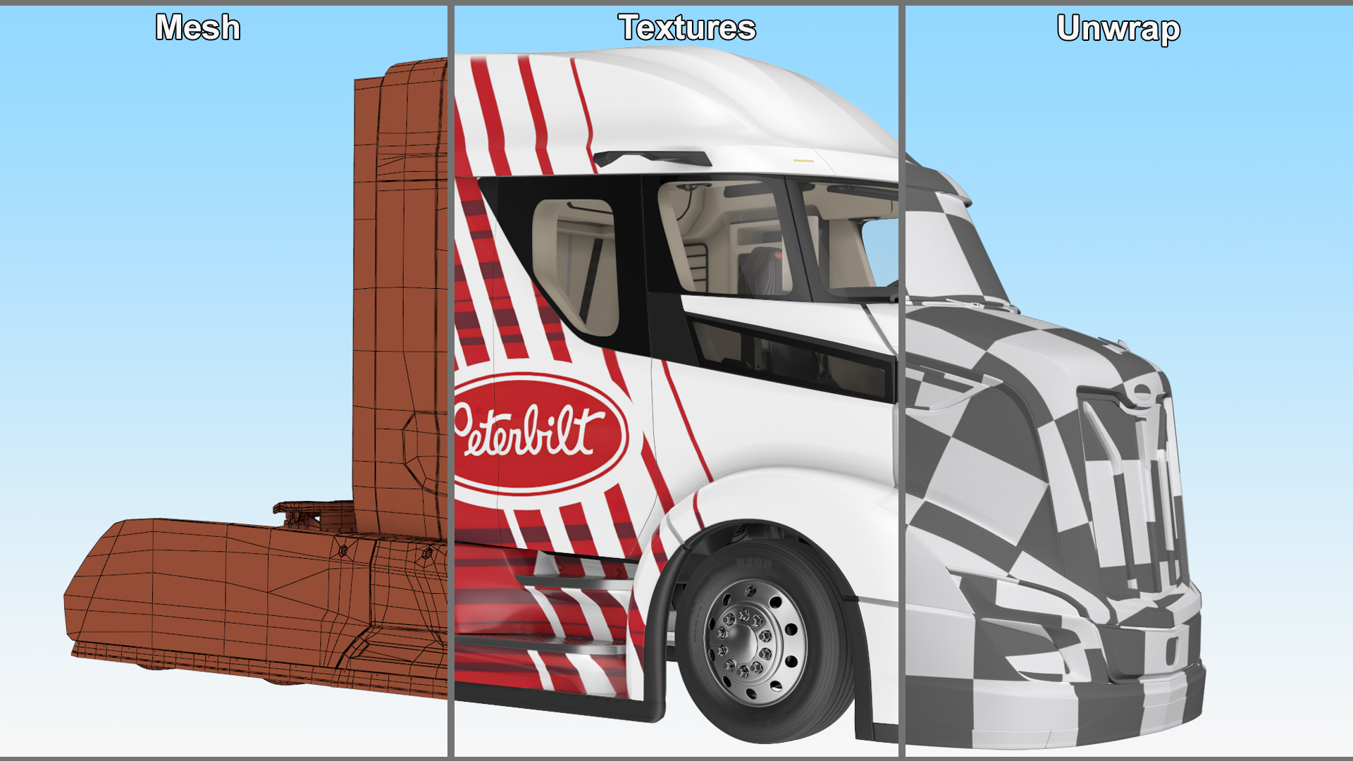 Peterbilt Supertruck 2 Rigged 3D model