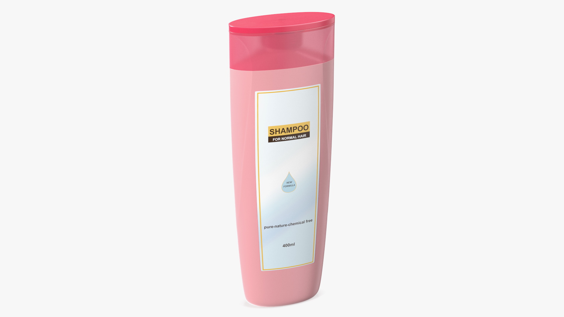 3D Shampoo Bottle Long Shape Pink 400ml