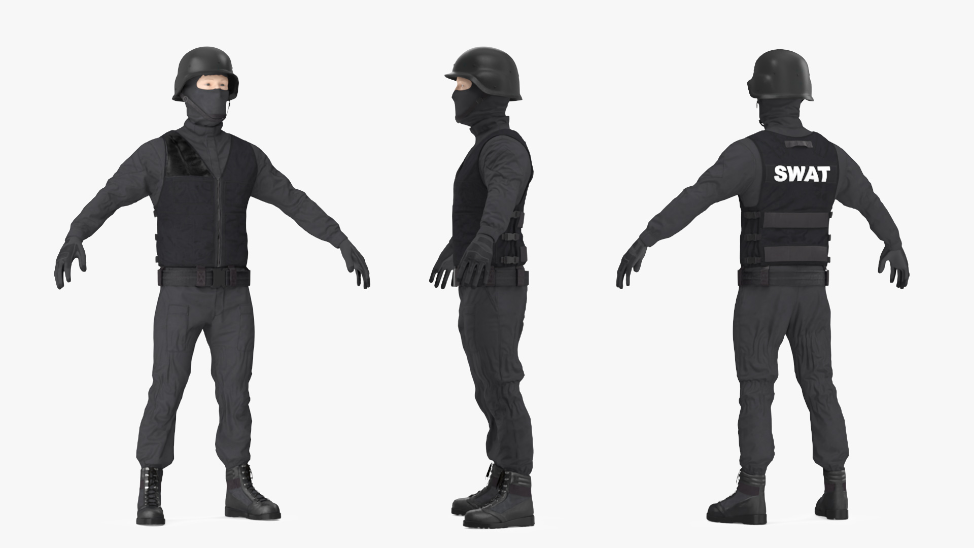 3D model Covert Ops Tactical Unit Rigged for Cinema 4D