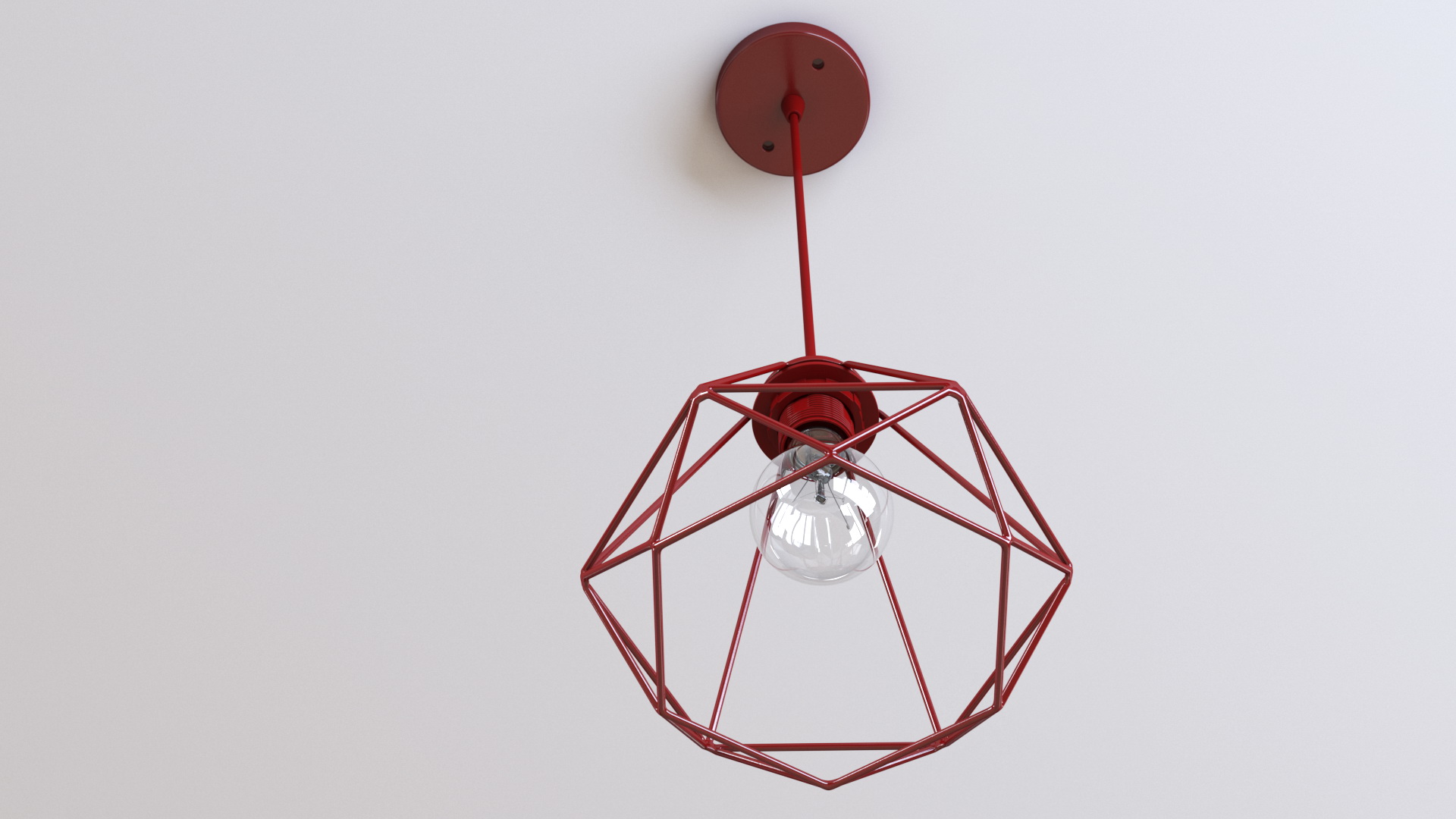 3D Modern Chandelier Red