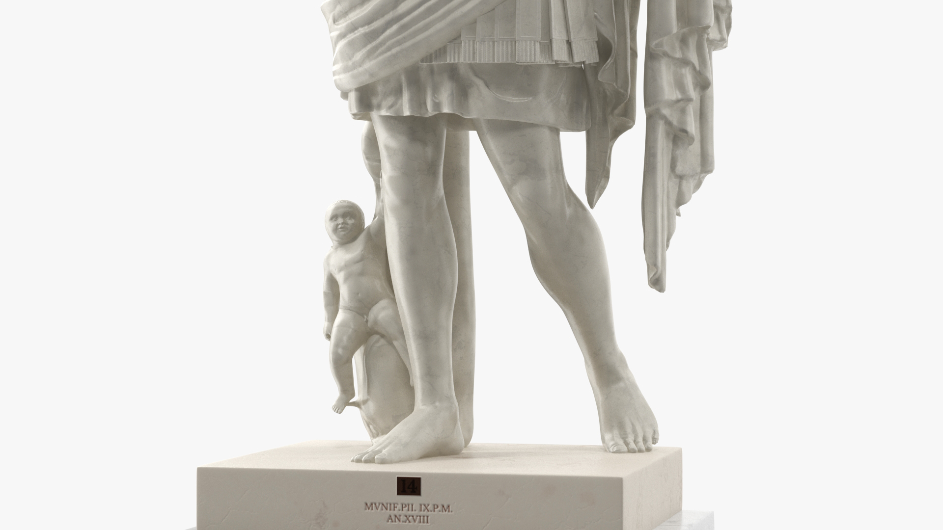 Caesar Augustus of Prima Porta Replica Statue Marble 3D