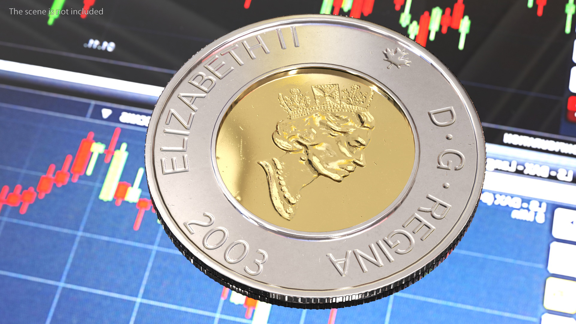 3D 2 Canadian Dollars Coin model