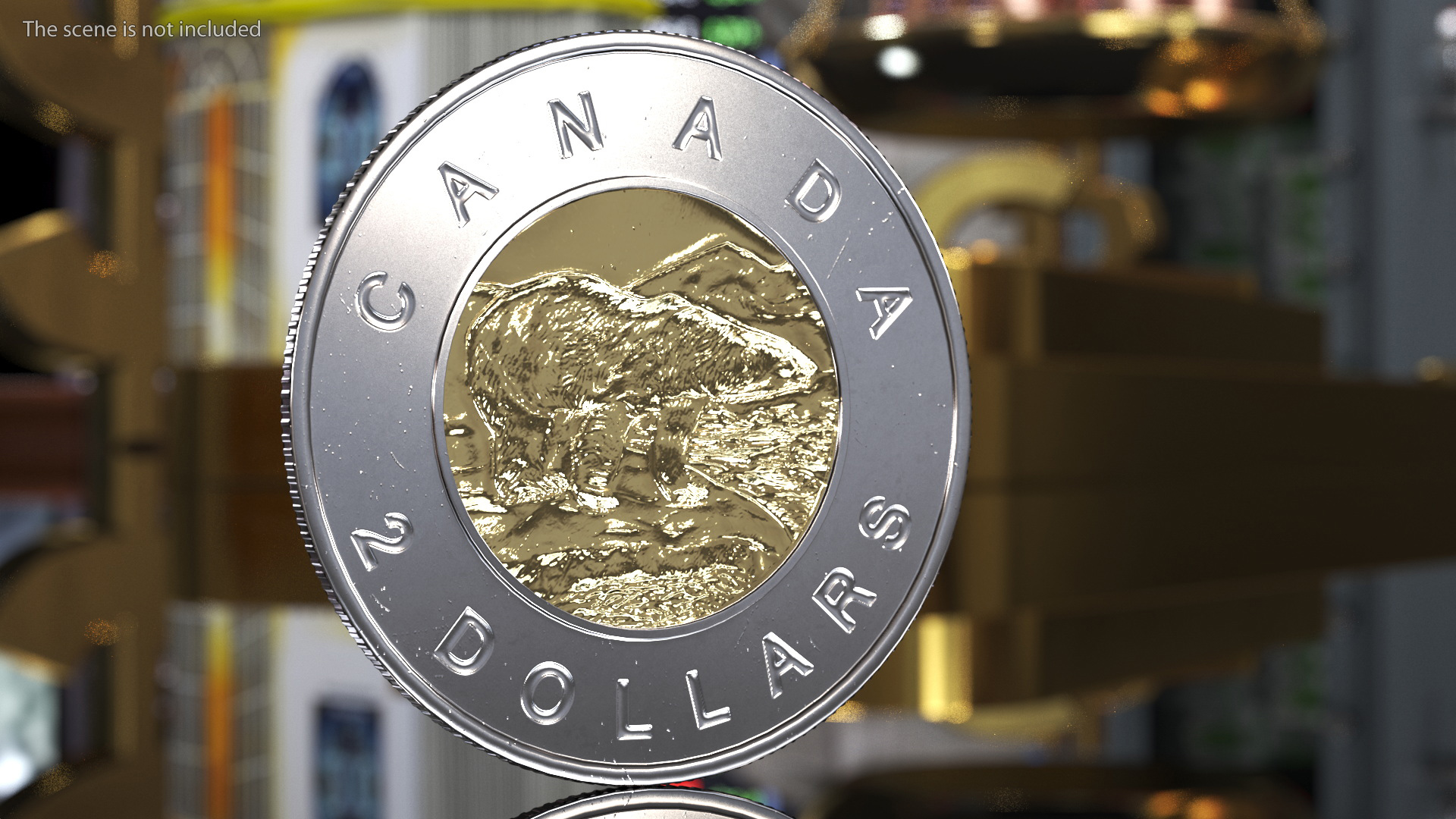 3D 2 Canadian Dollars Coin model