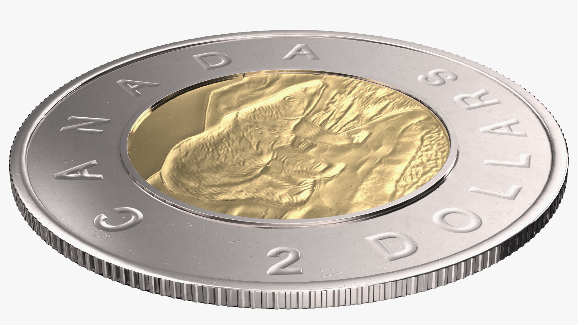 3D 2 Canadian Dollars Coin model