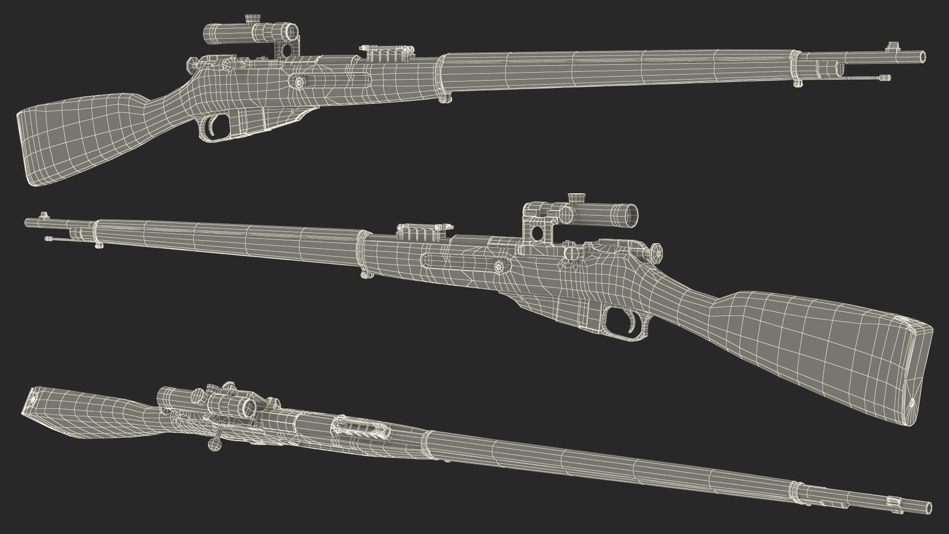 Mosin Nagant M1891 with Scope 3D model