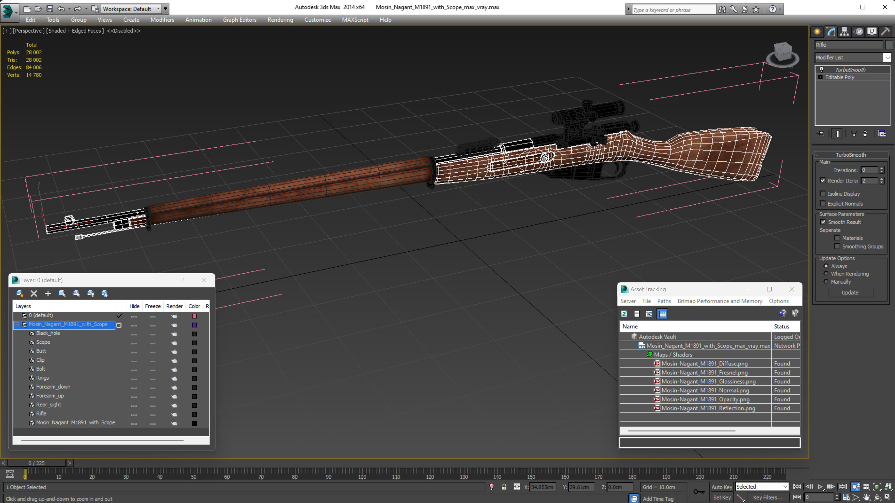 Mosin Nagant M1891 with Scope 3D model