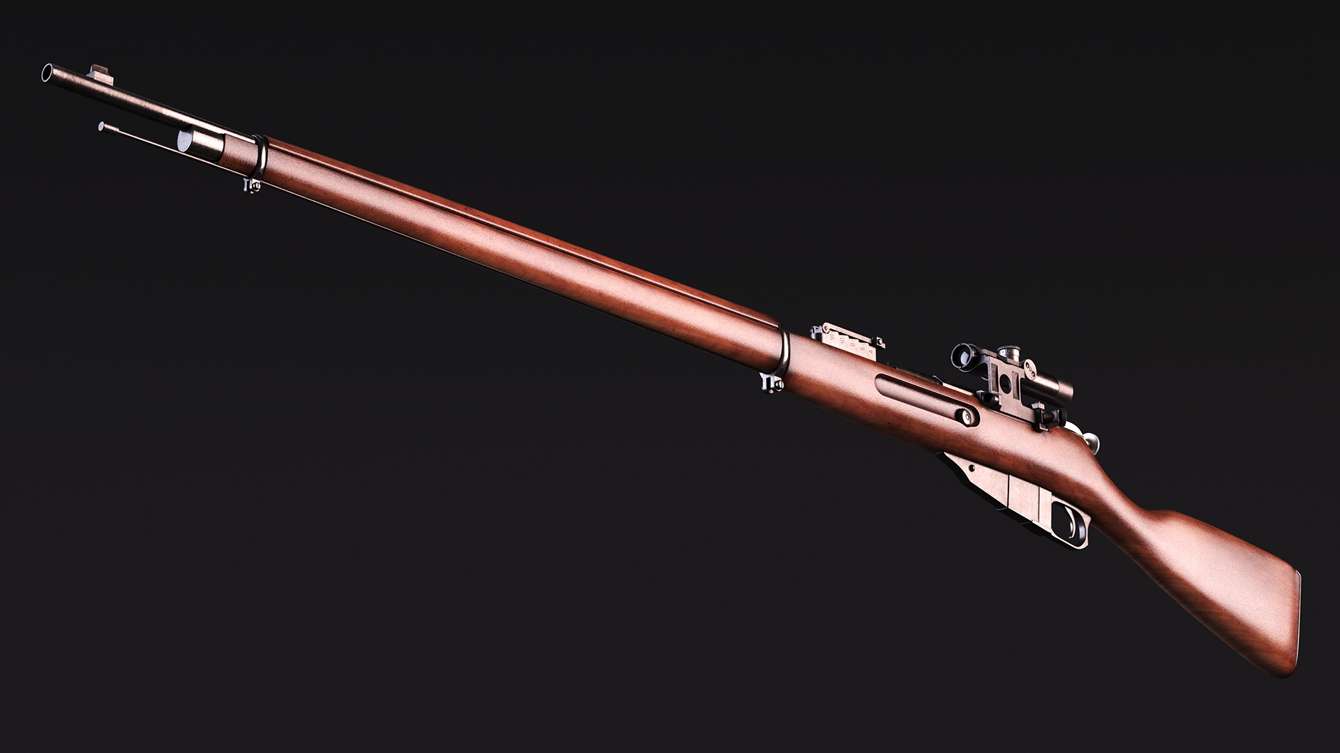 Mosin Nagant M1891 with Scope 3D model