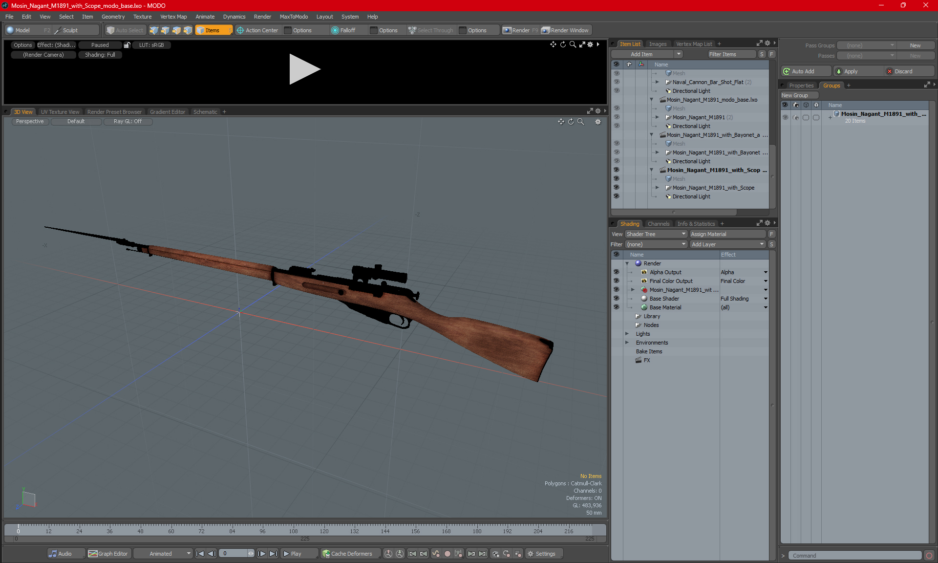 Mosin Nagant M1891 with Scope 3D model