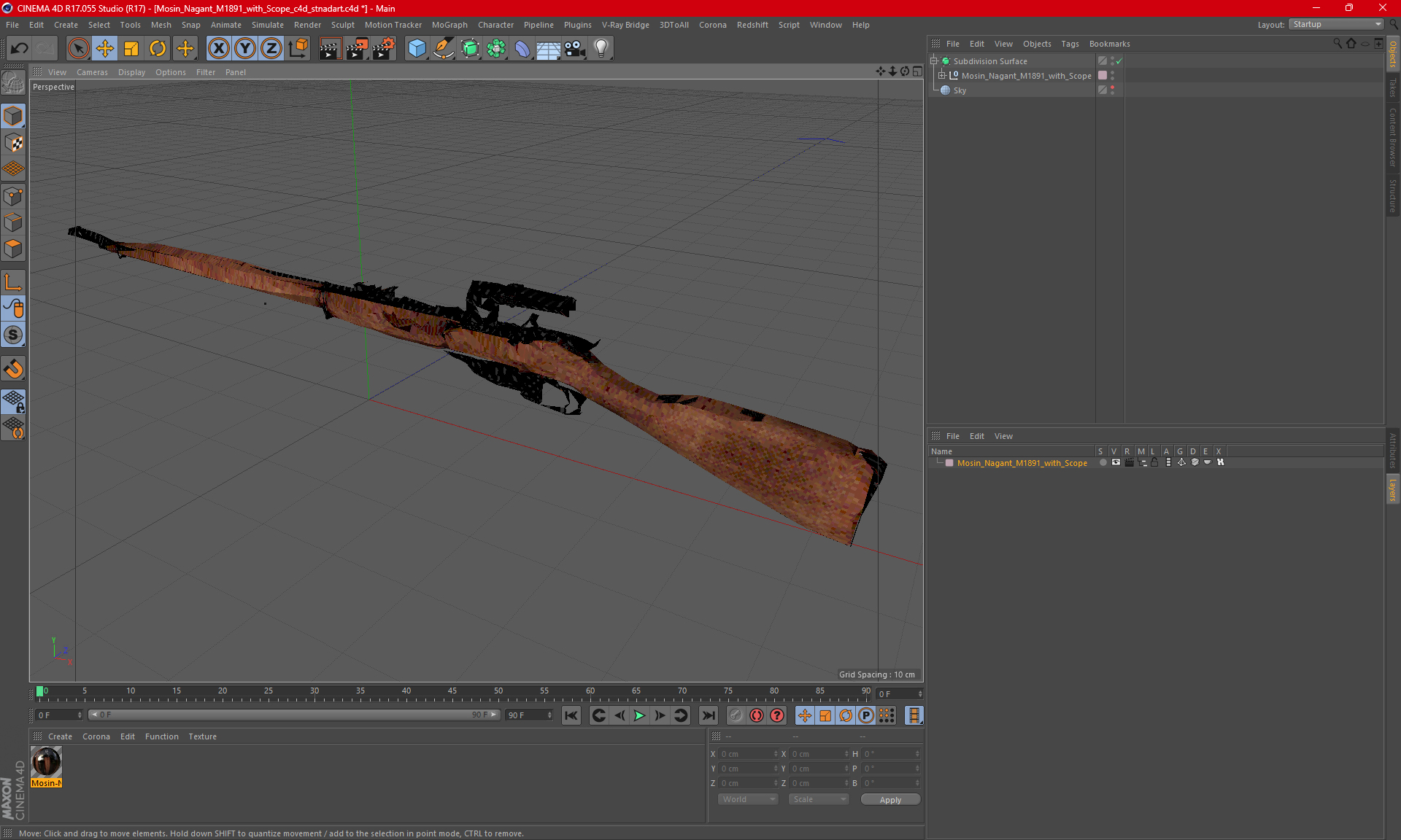 Mosin Nagant M1891 with Scope 3D model