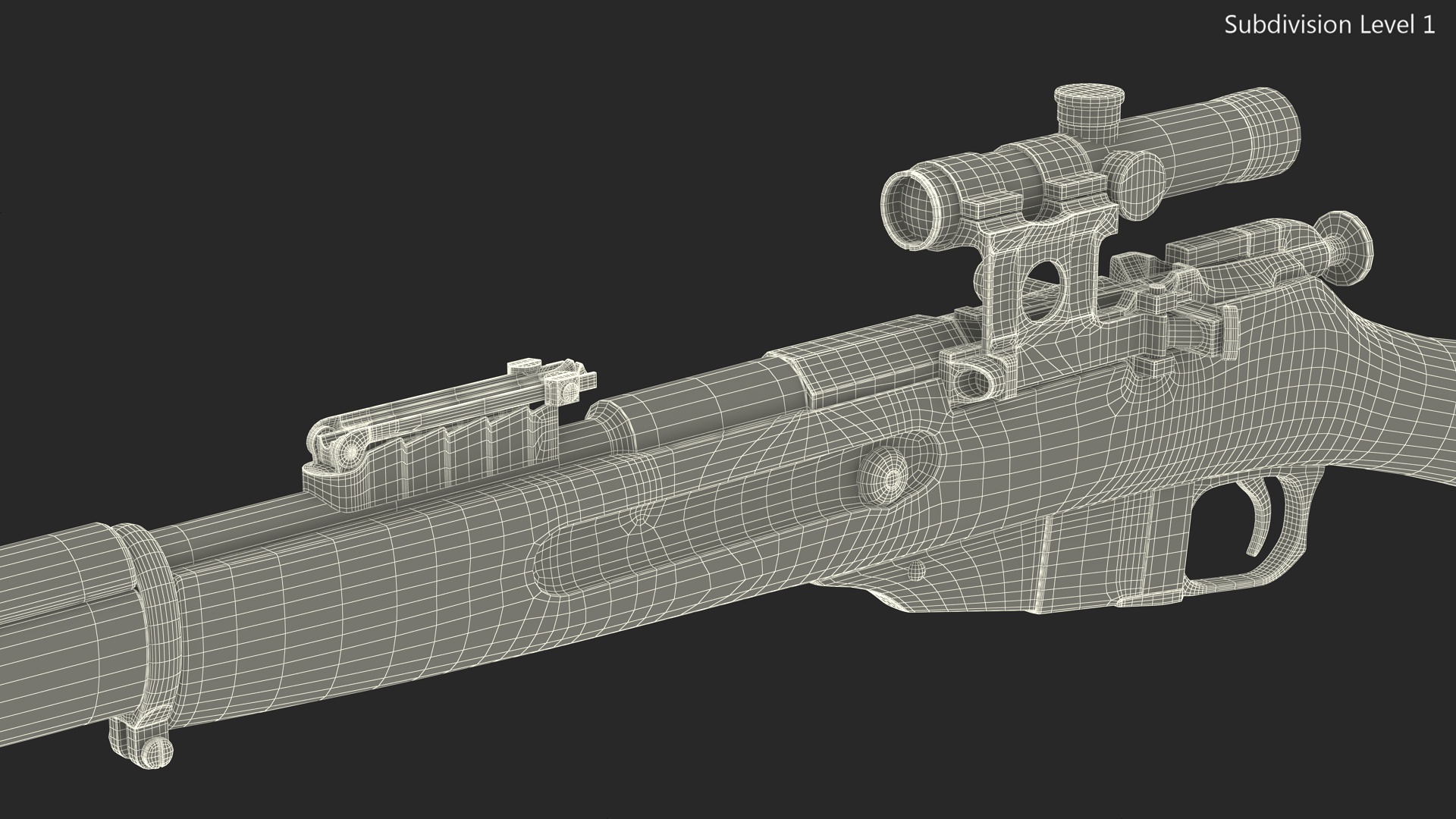 Mosin Nagant M1891 with Scope 3D model