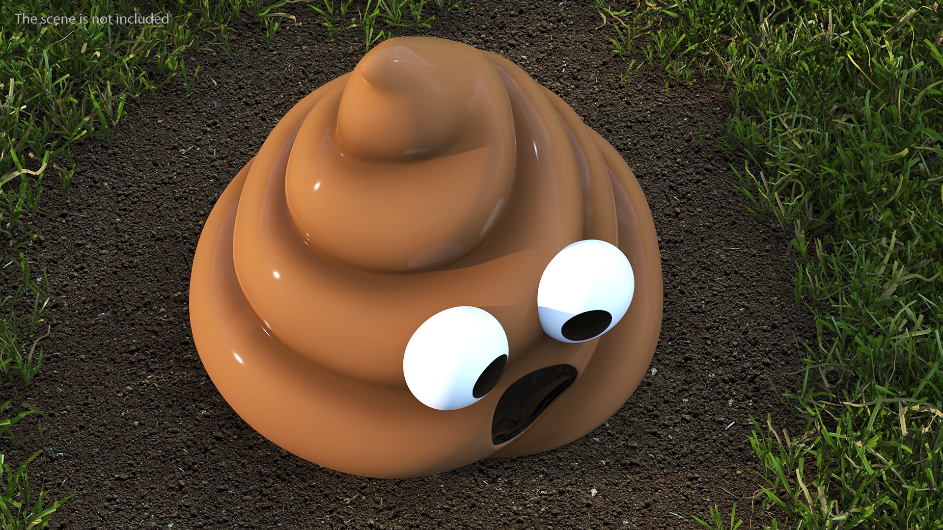 Open Mouth Poop Emoji Smile 3D