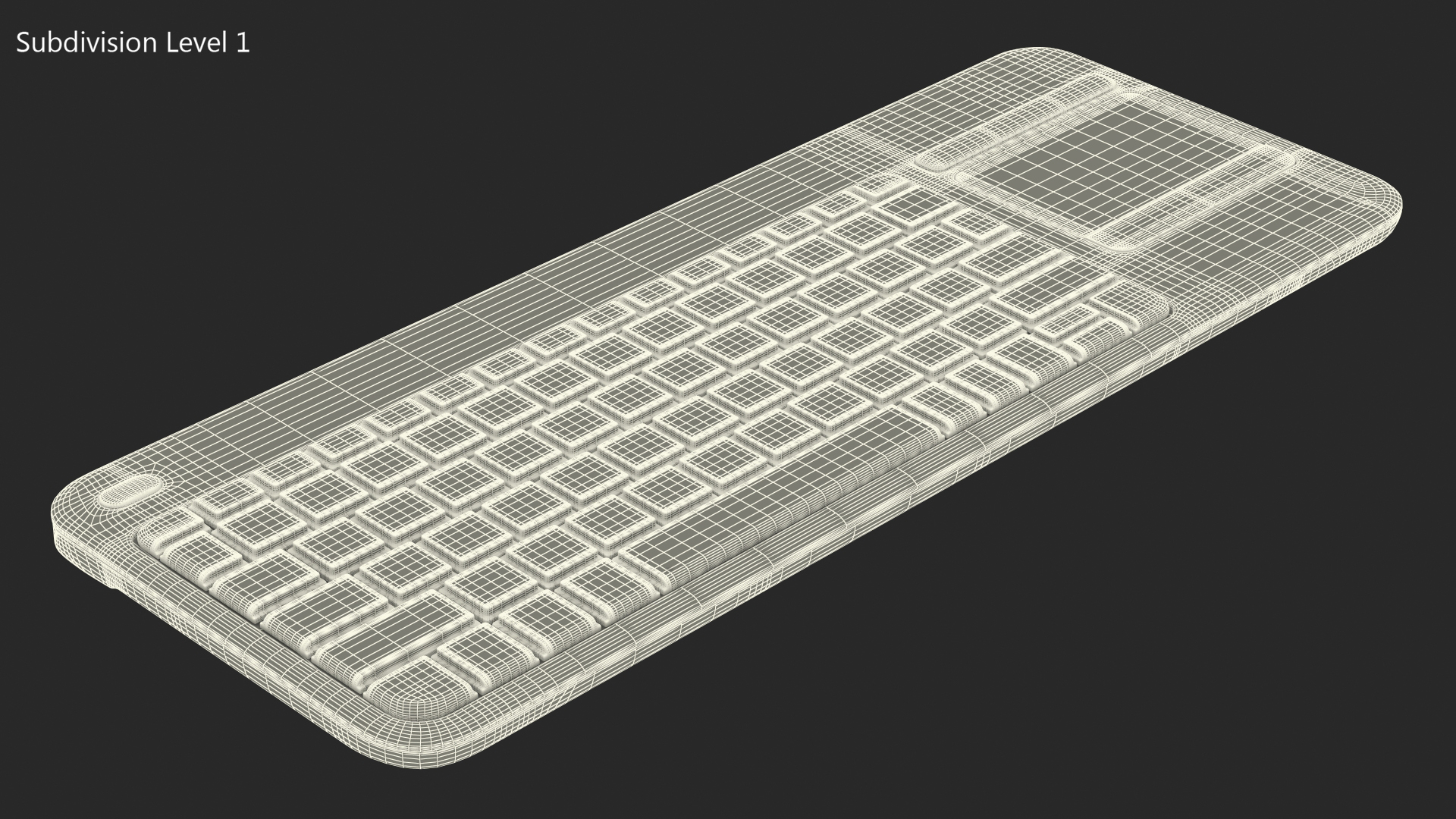 3D Keyboard With Touchpad White model