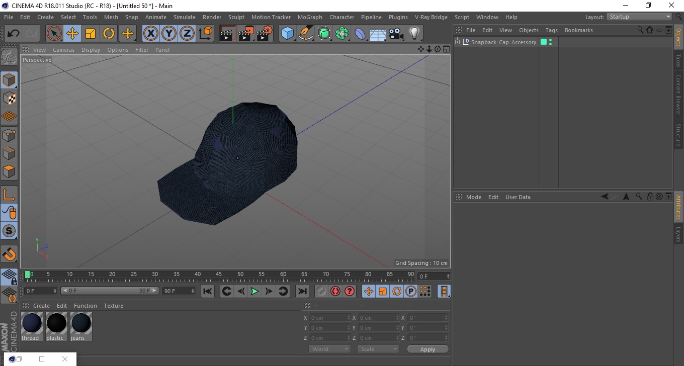 Snapback Cap Accessory 3D