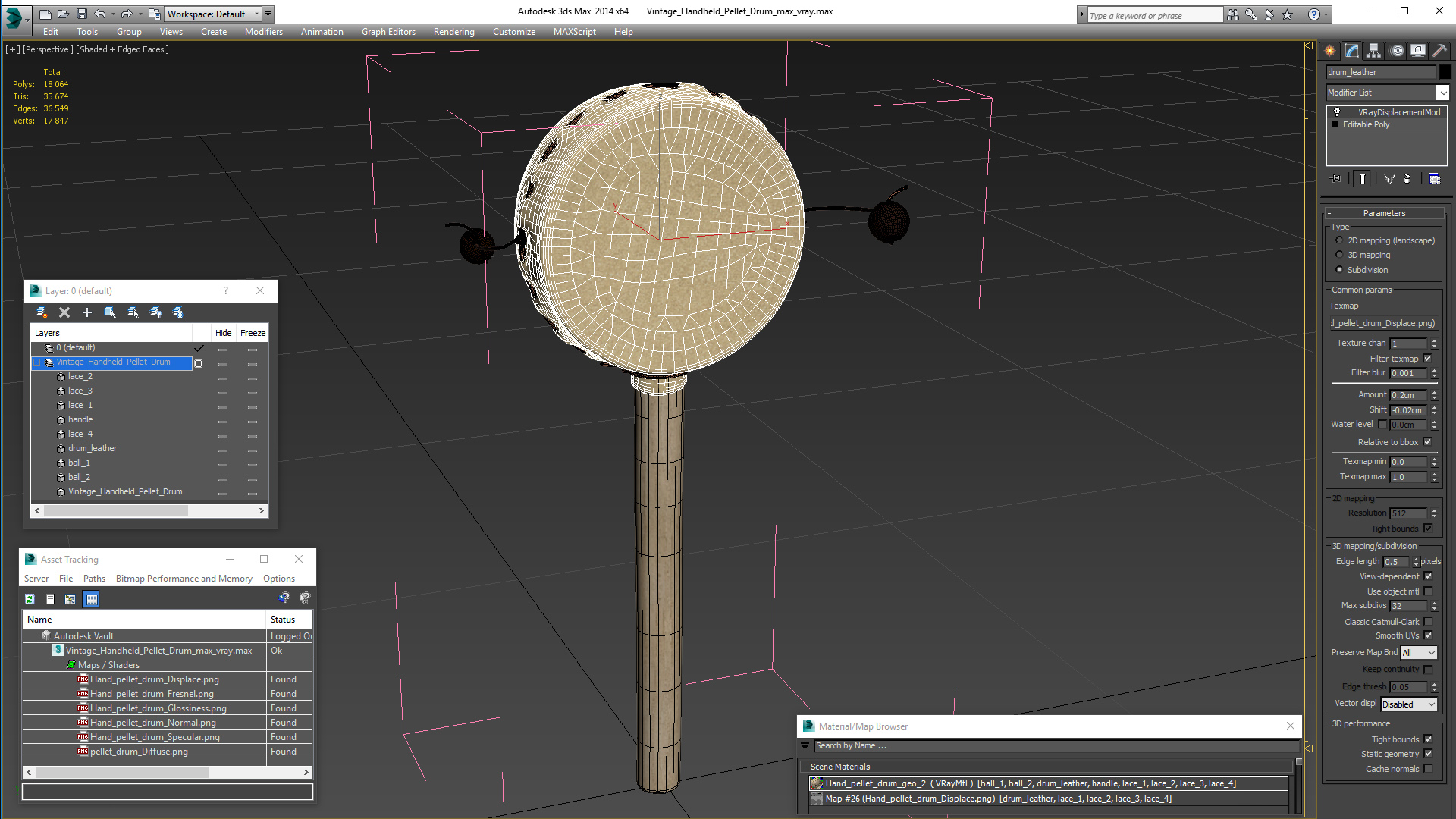 3D Vintage Handheld Pellet Drum model