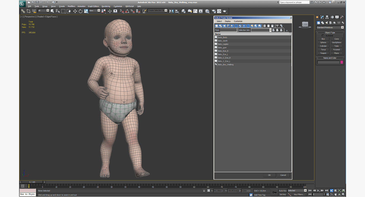 3D Baby Boy Walking