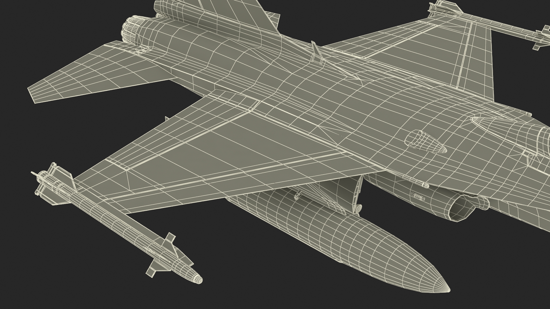 3D Combat Interceptor Fighter Jet Simplified