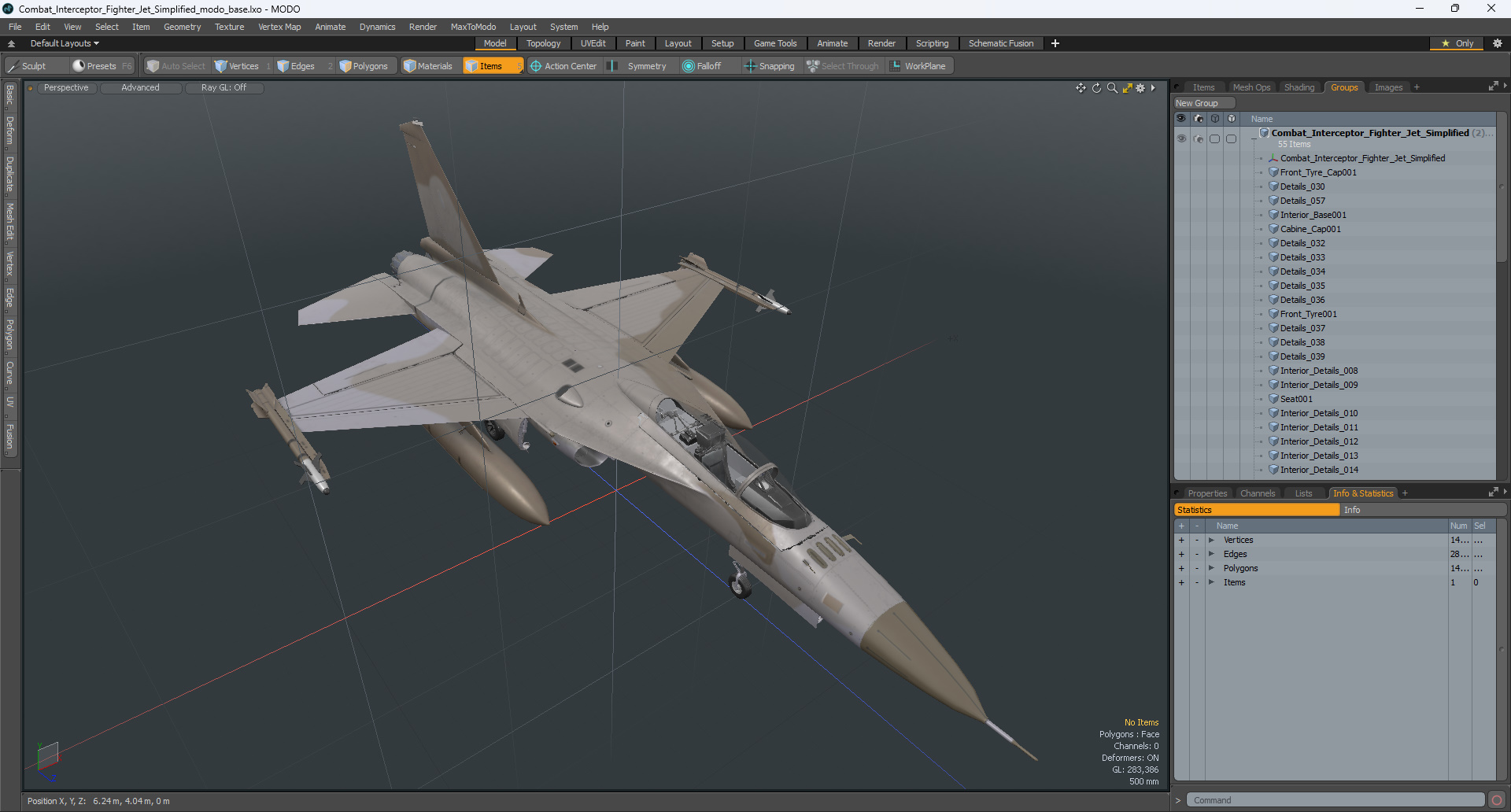 3D Combat Interceptor Fighter Jet Simplified