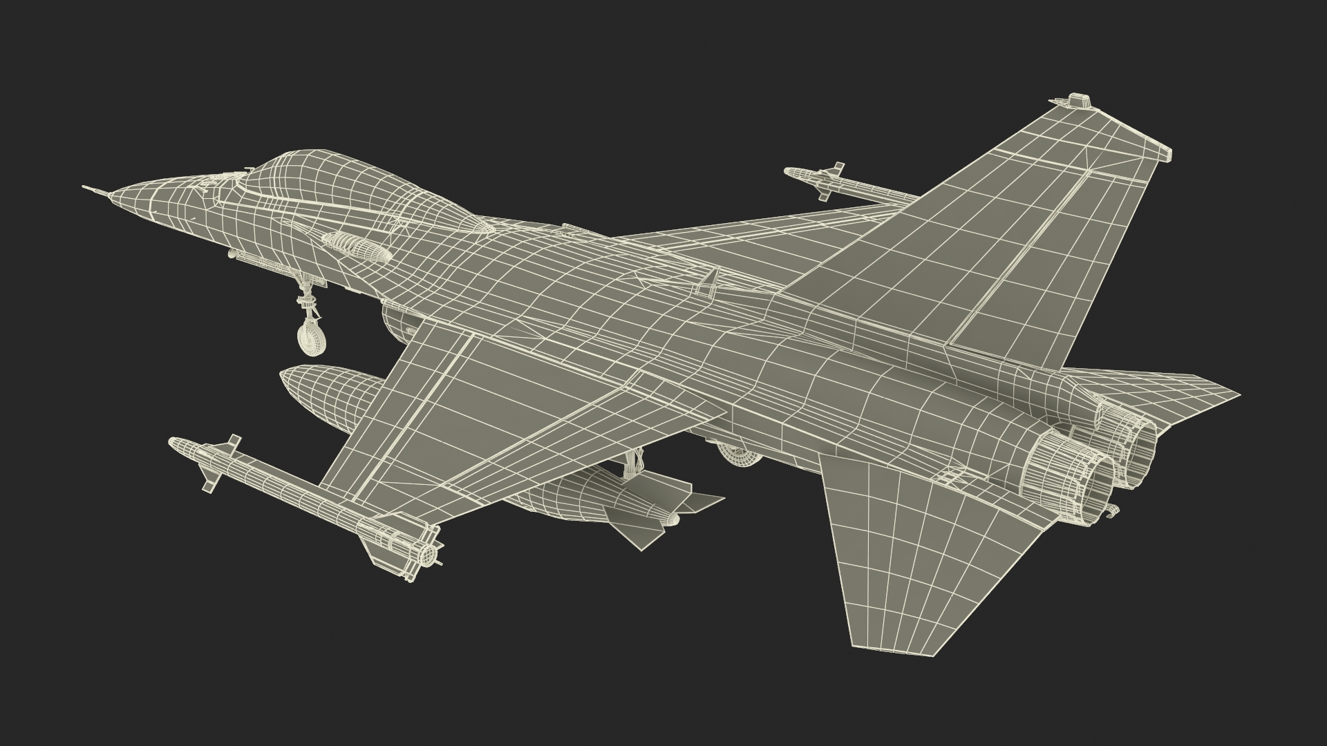 3D Combat Interceptor Fighter Jet Simplified