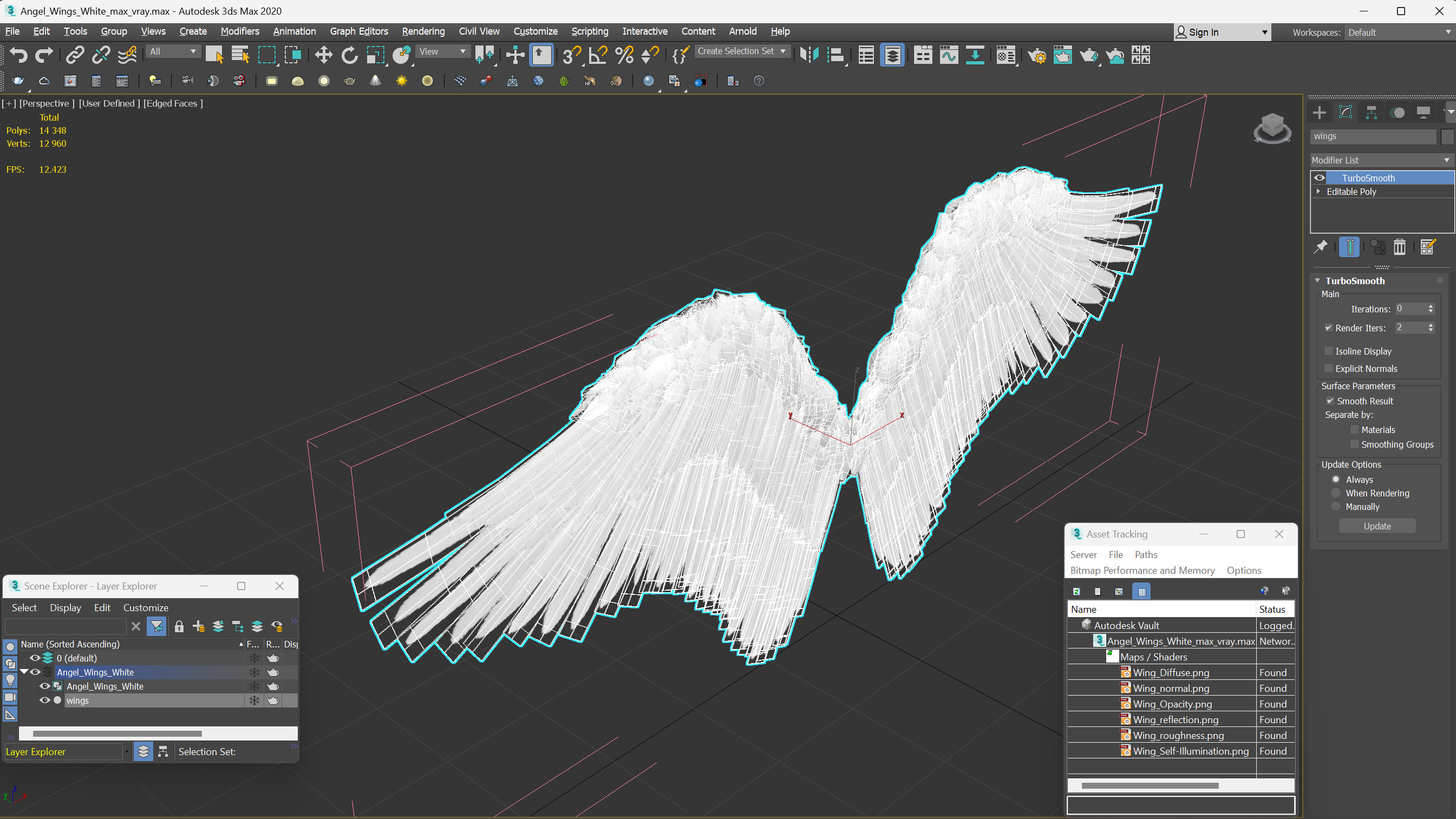 Angel Wings White 3D