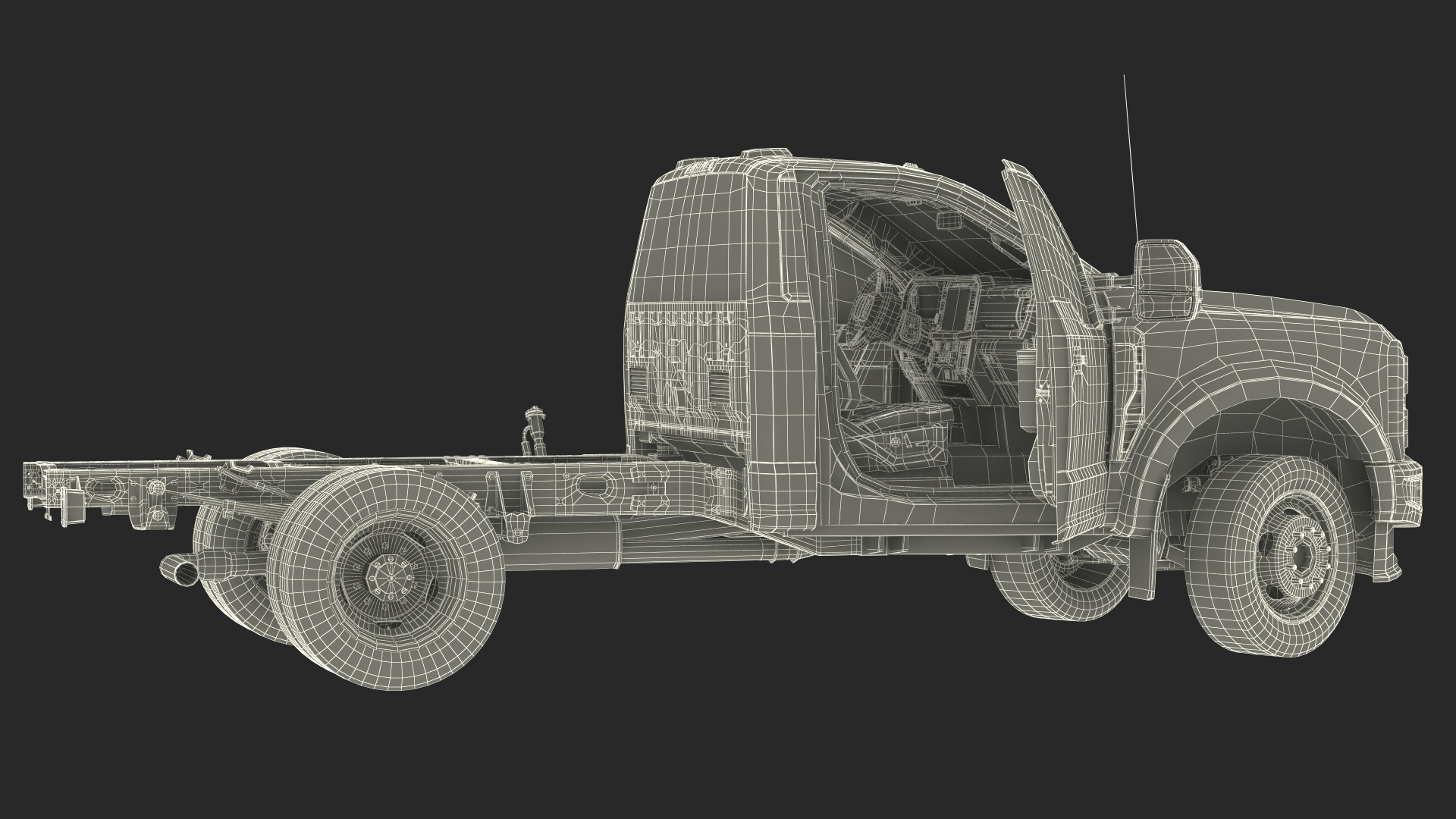 Ford Super Duty F550 Two Doors Rigged 3D