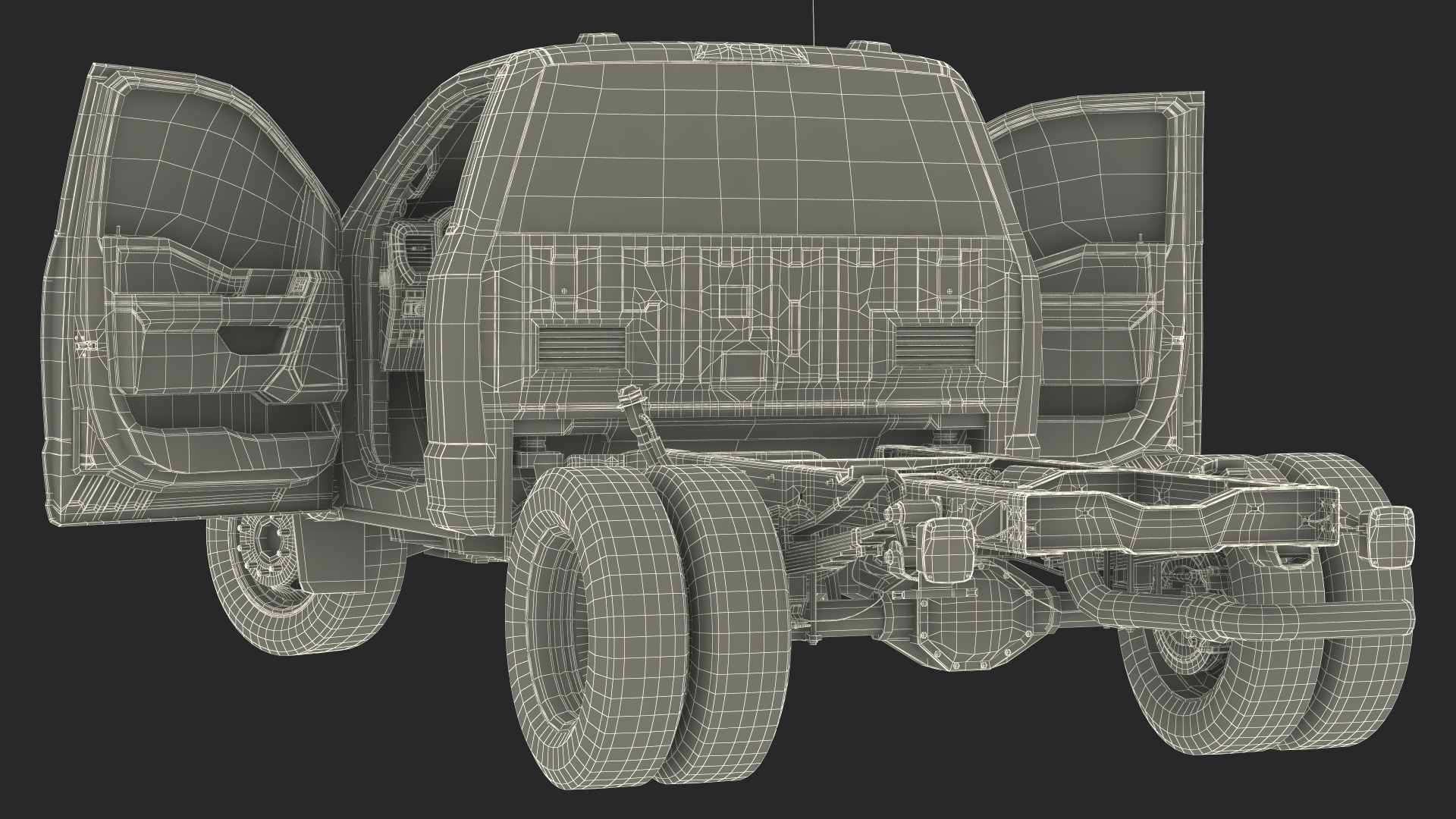 Ford Super Duty F550 Two Doors Rigged 3D