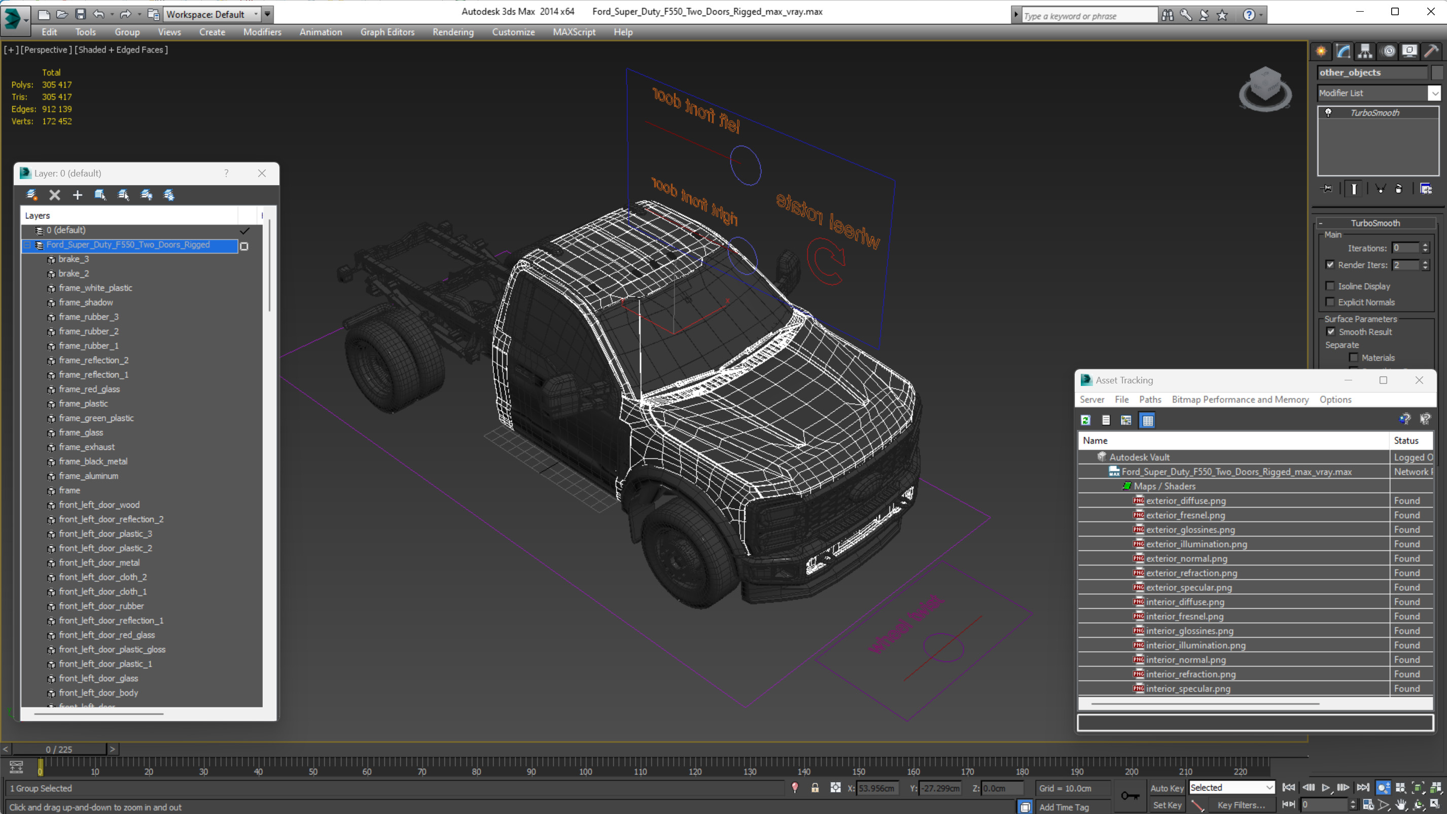 Ford Super Duty F550 Two Doors Rigged 3D