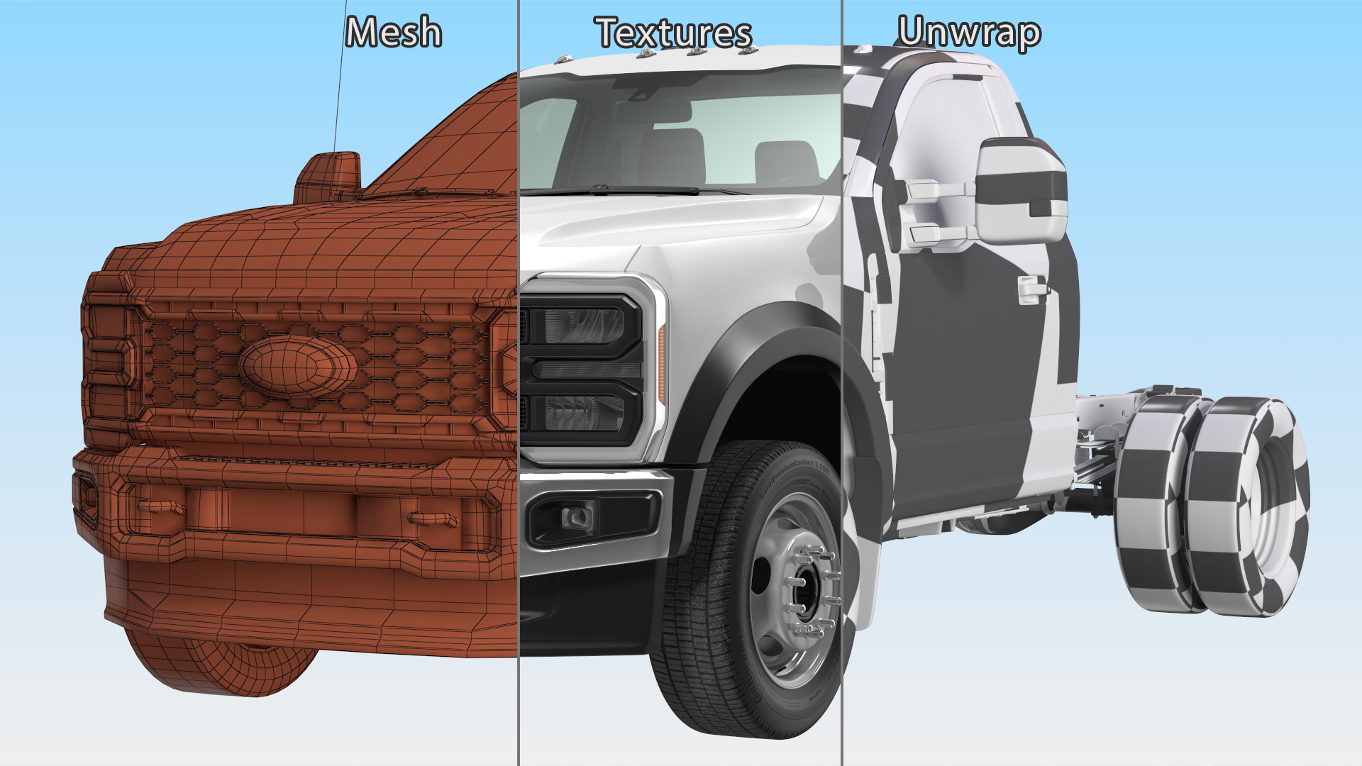 Ford Super Duty F550 Two Doors Rigged 3D