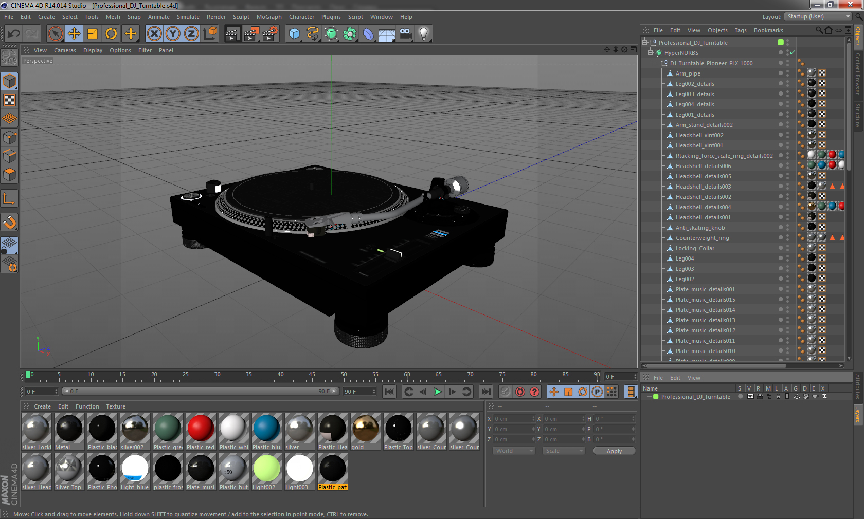 3D model Professional DJ Turntable