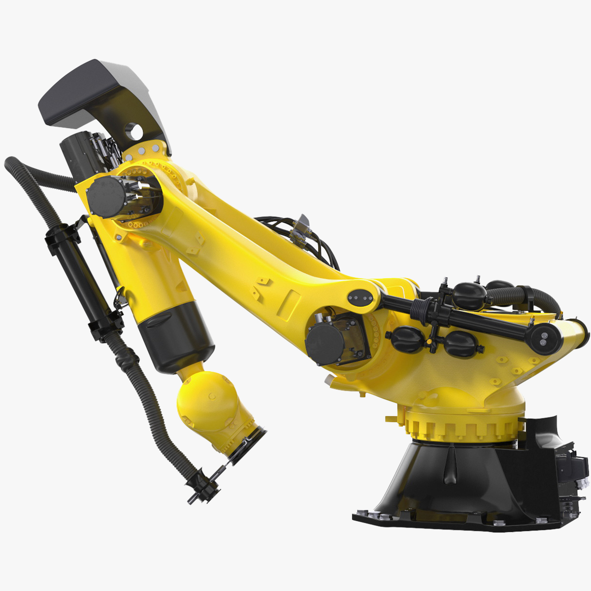 3D model Ultra Robotic Arm Yellow Rigged for Maya