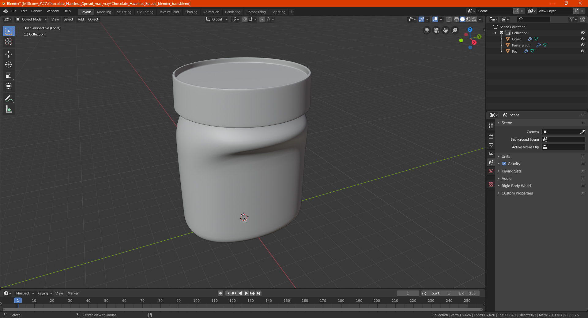 3D model Empty Glass Pot