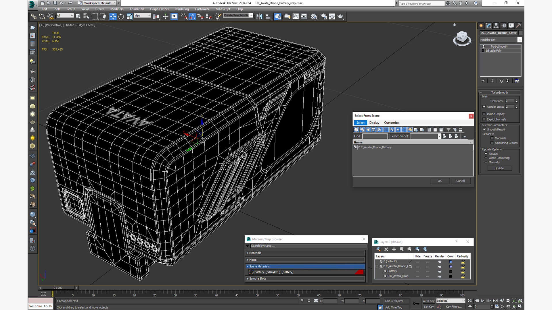 3D DJI Avata Drone Battery model