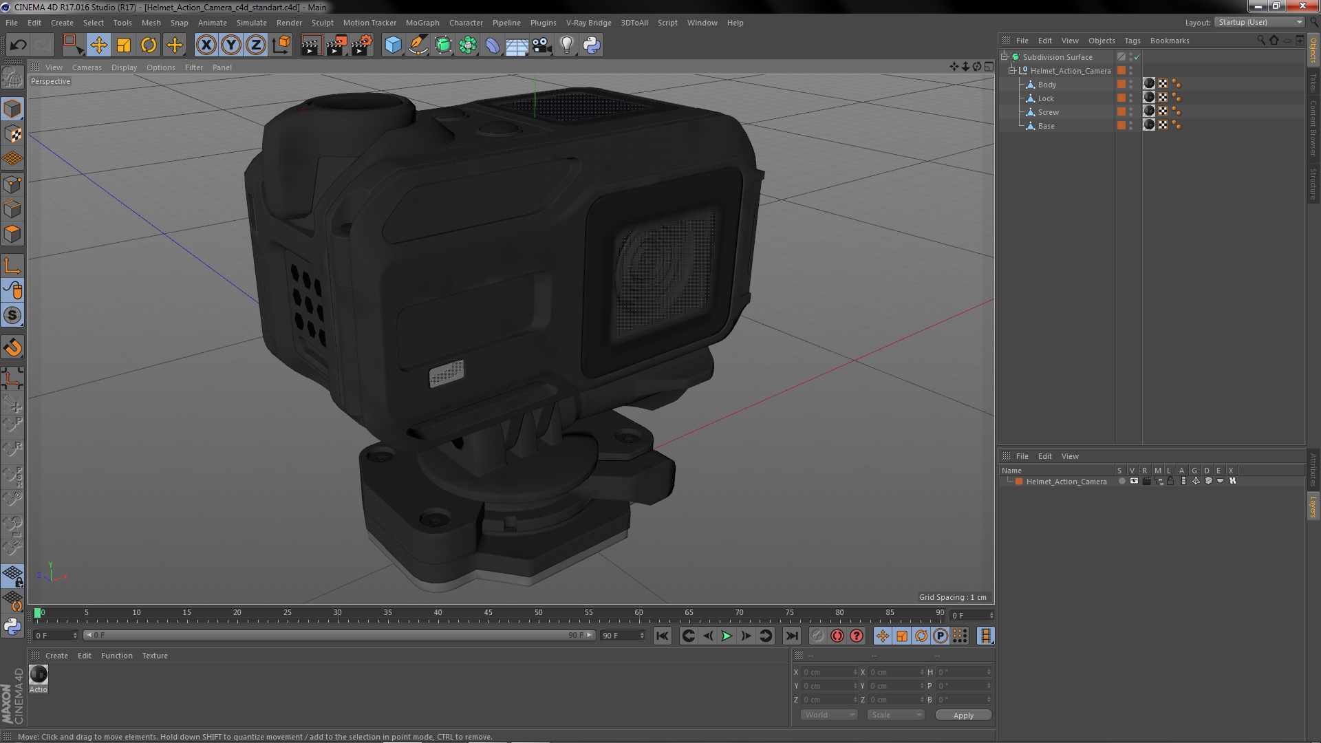 3D model Helmet Action Camera