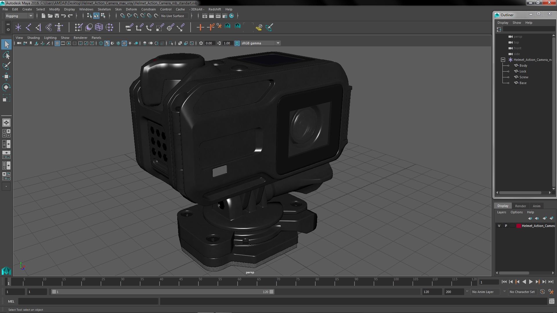 3D model Helmet Action Camera