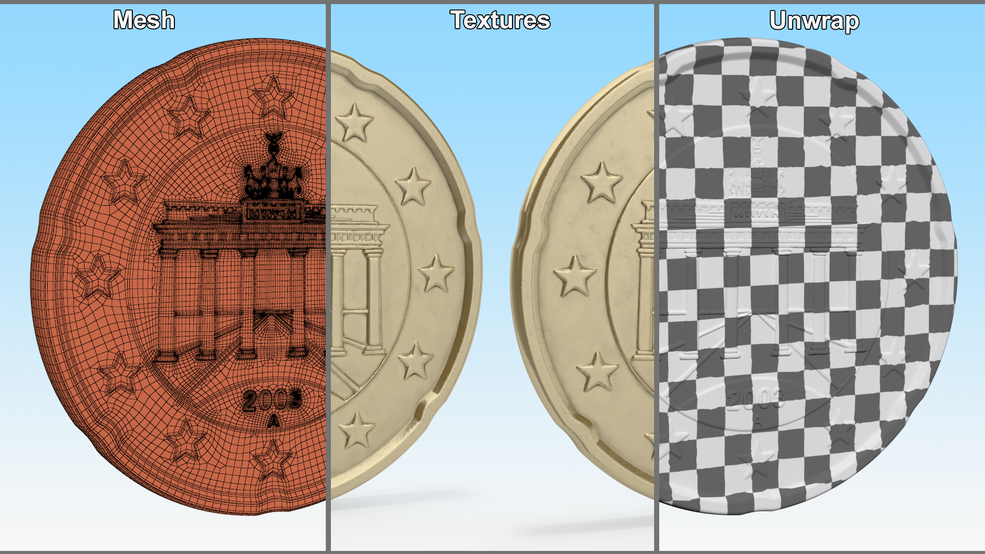 3D model Germany 20 Cent