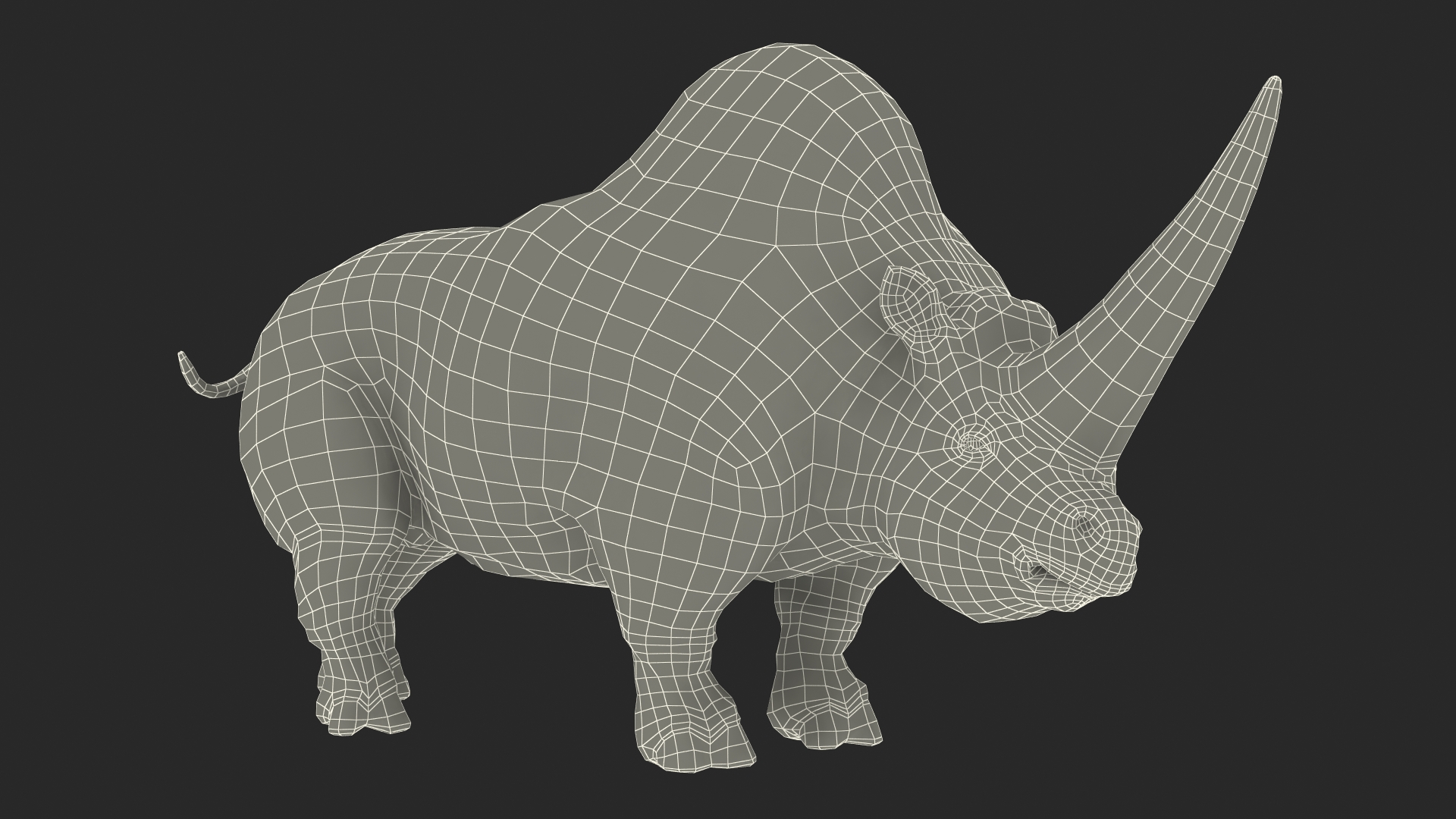 Extinct Giant Rhinoceros Walking Pose 3D