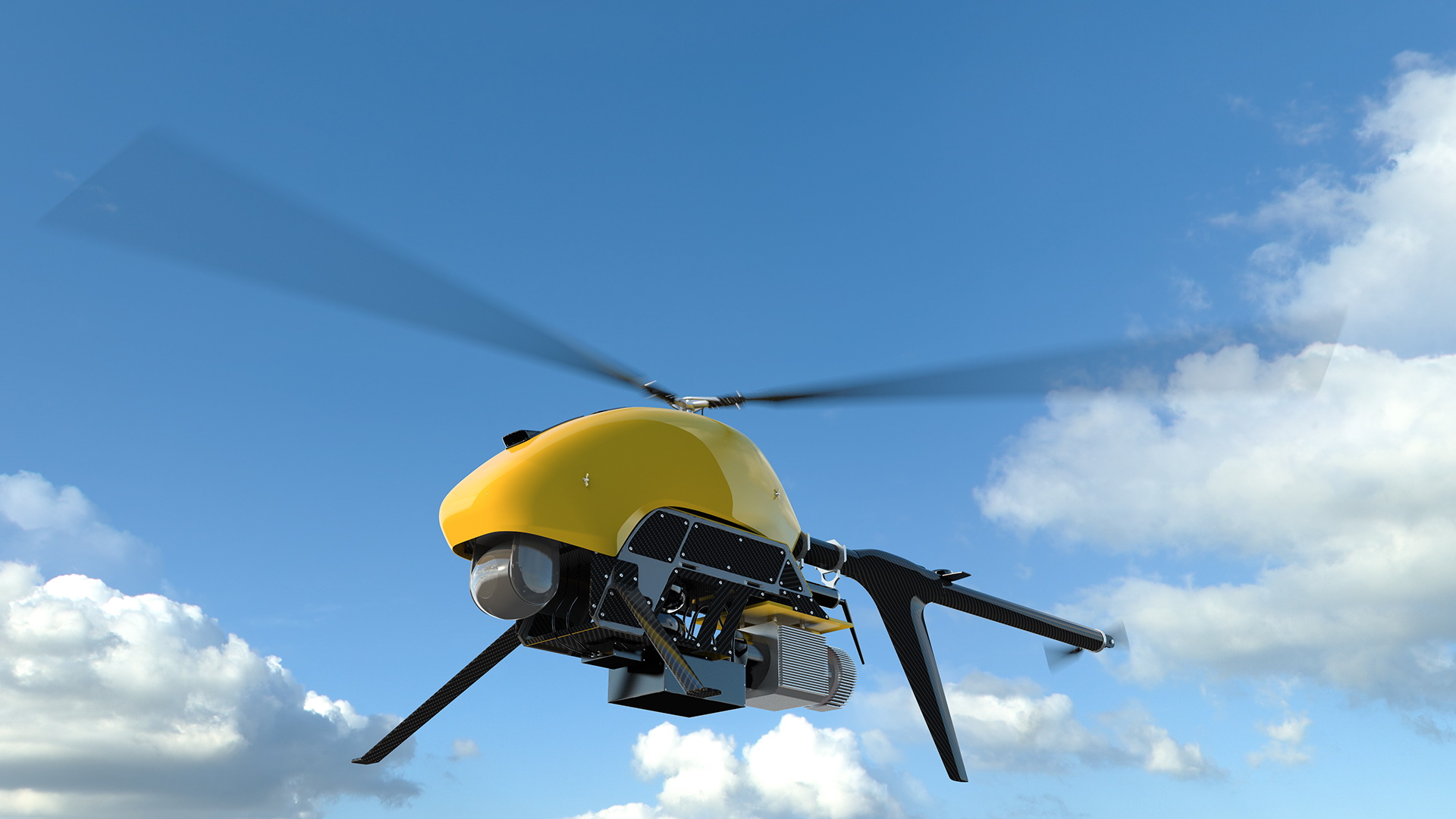 Helicopter UAV Drone Rigged 3D