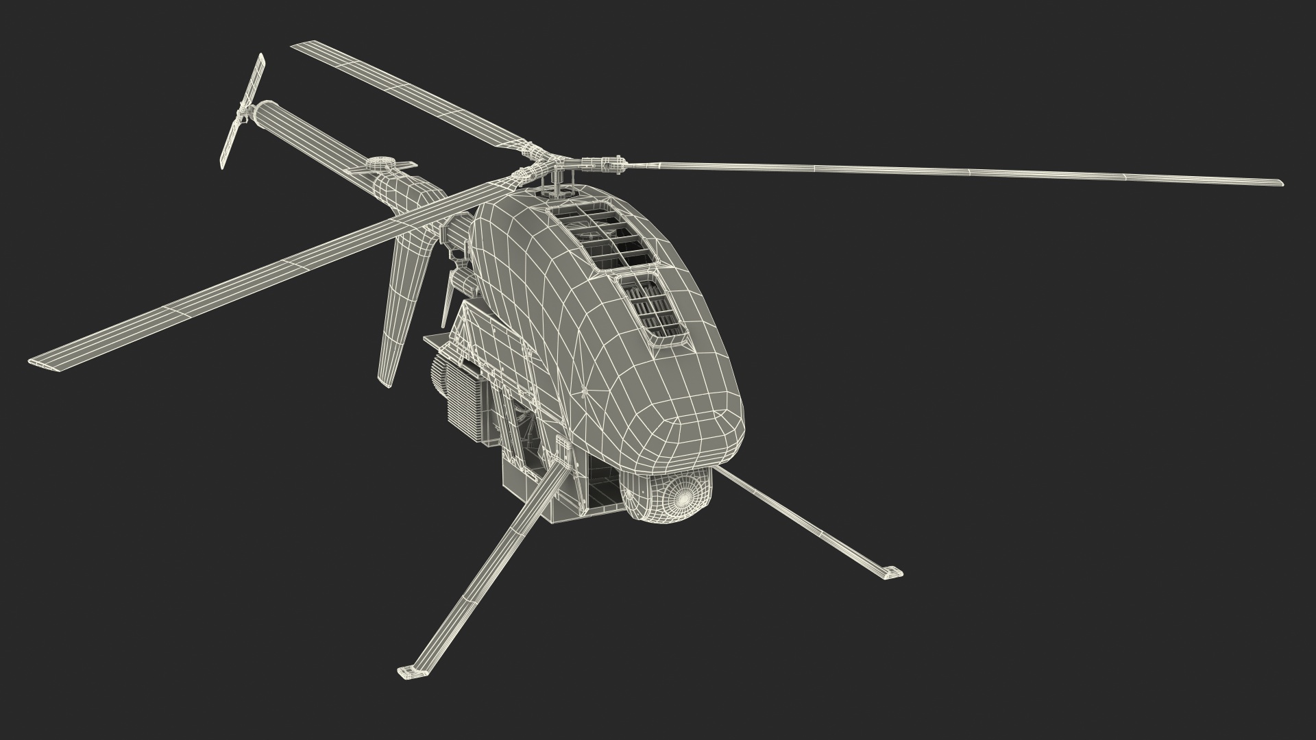 Helicopter UAV Drone Rigged 3D