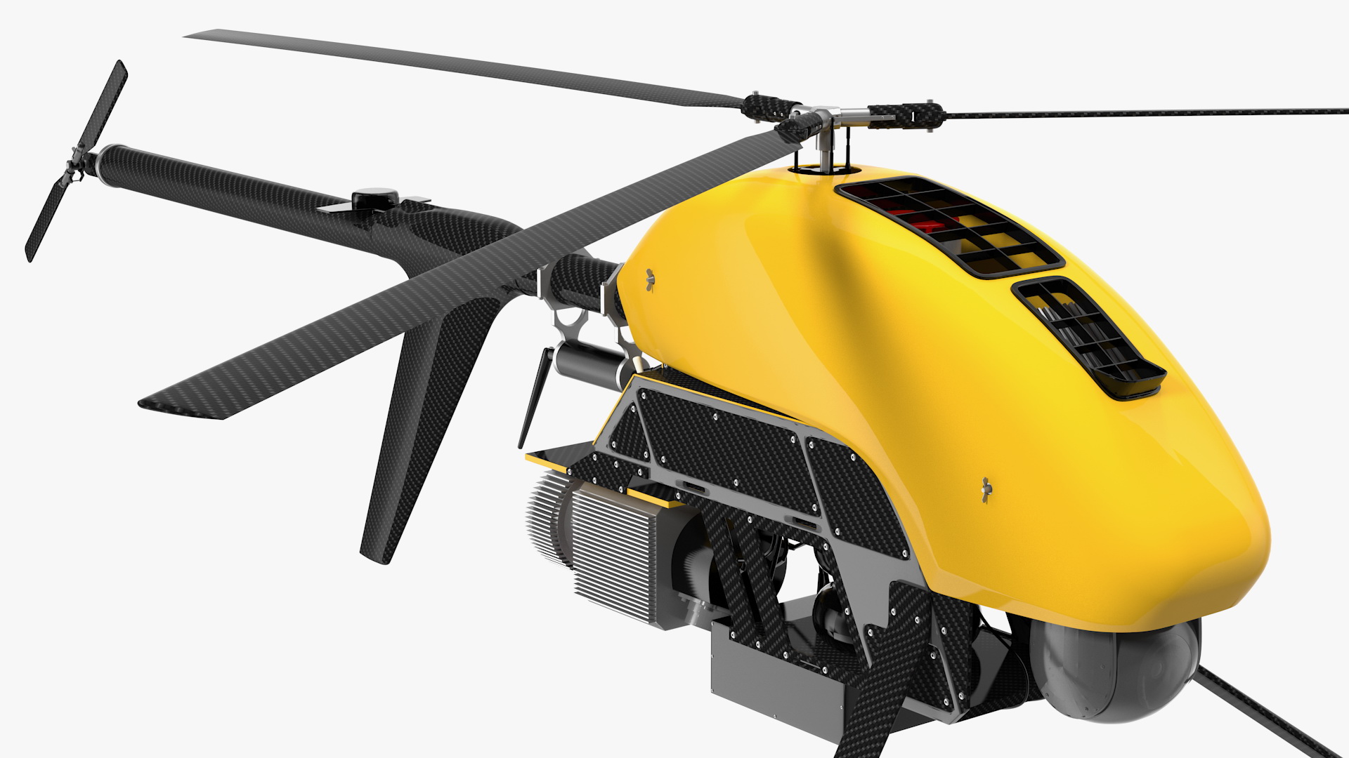 Helicopter UAV Drone Rigged 3D