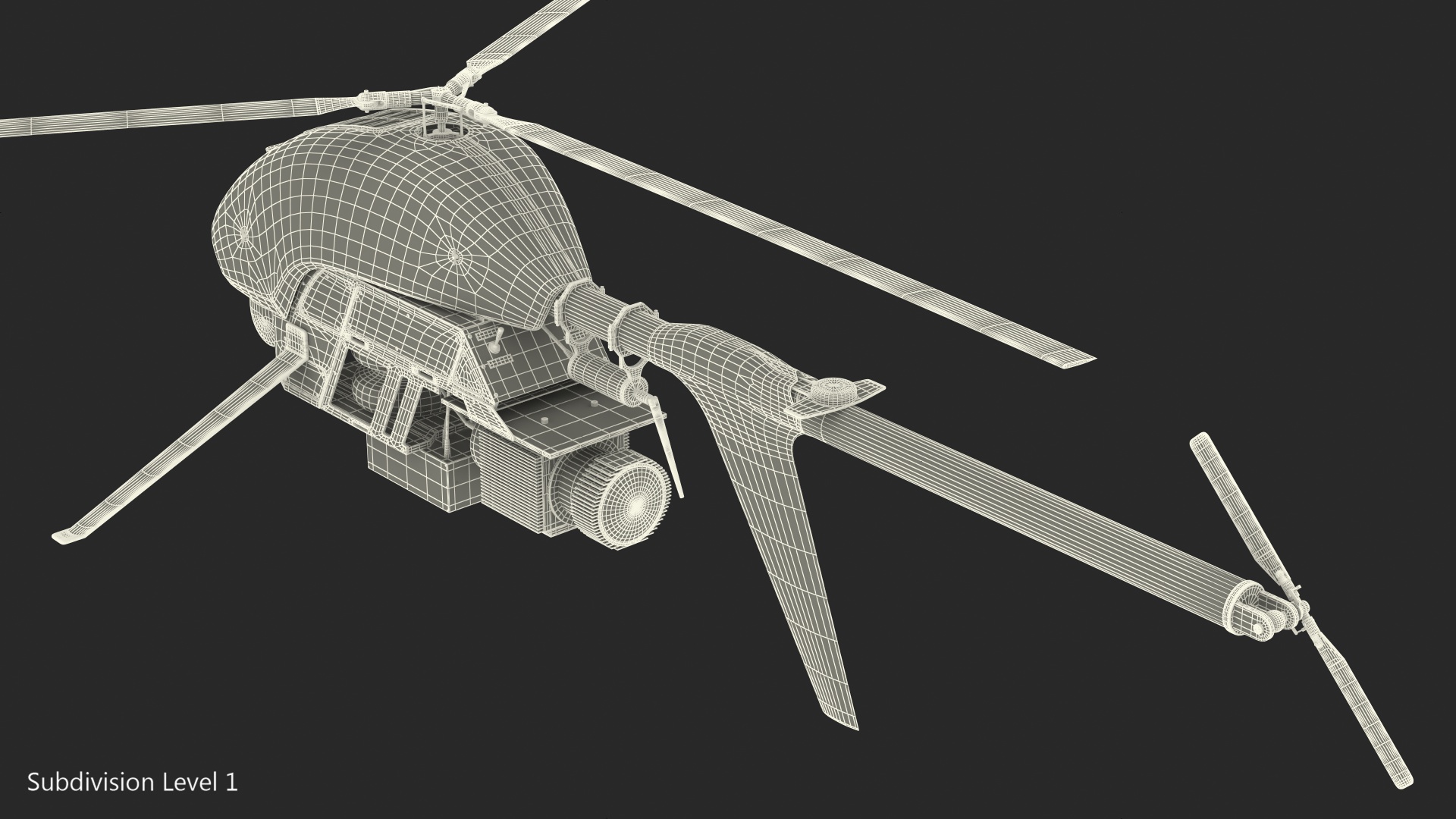 Helicopter UAV Drone Rigged 3D