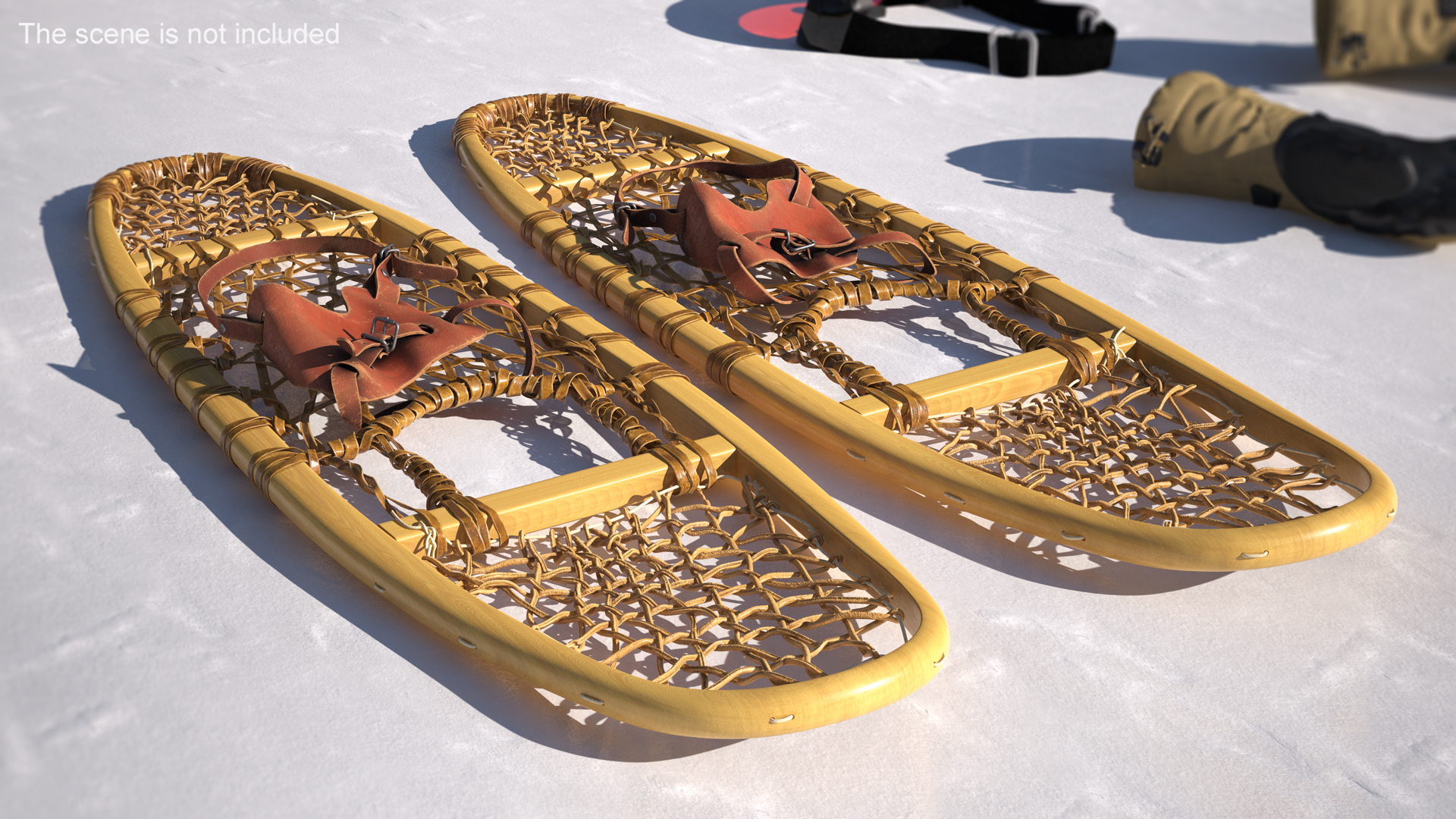 3D Traditional Snowshoes Folded model