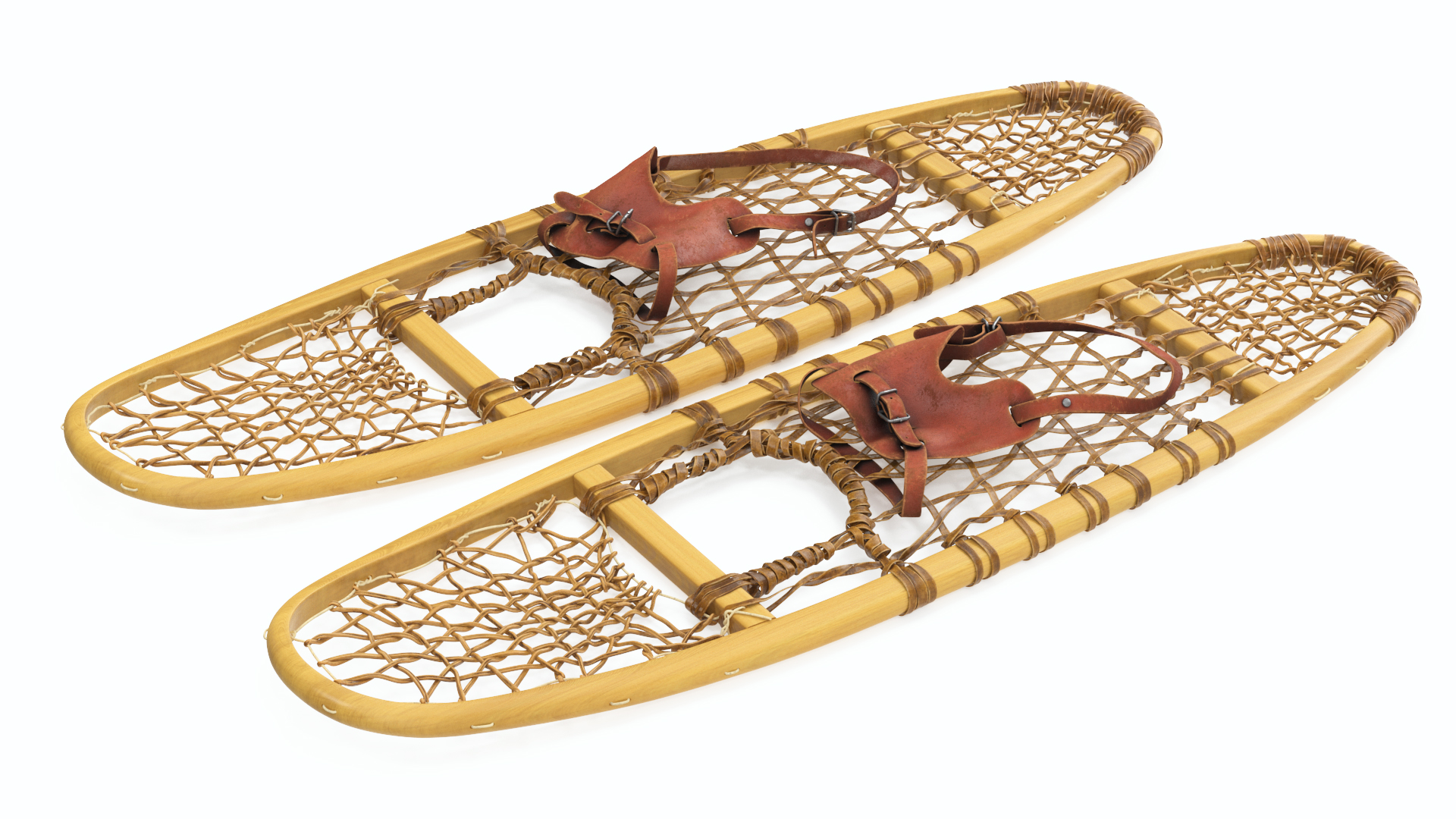 3D Traditional Snowshoes Folded model