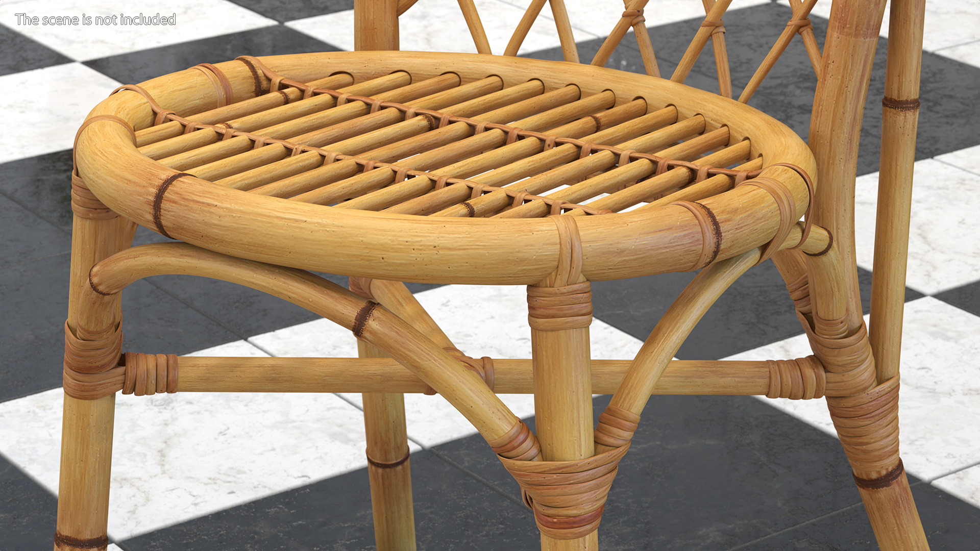 3D Bamboo Dining Table Glass Top with Chairs